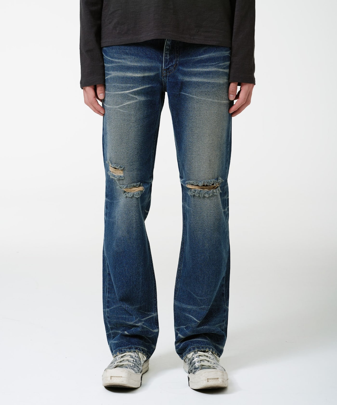 Vintage Cat Washed Denim Pants 상세 이미지 1