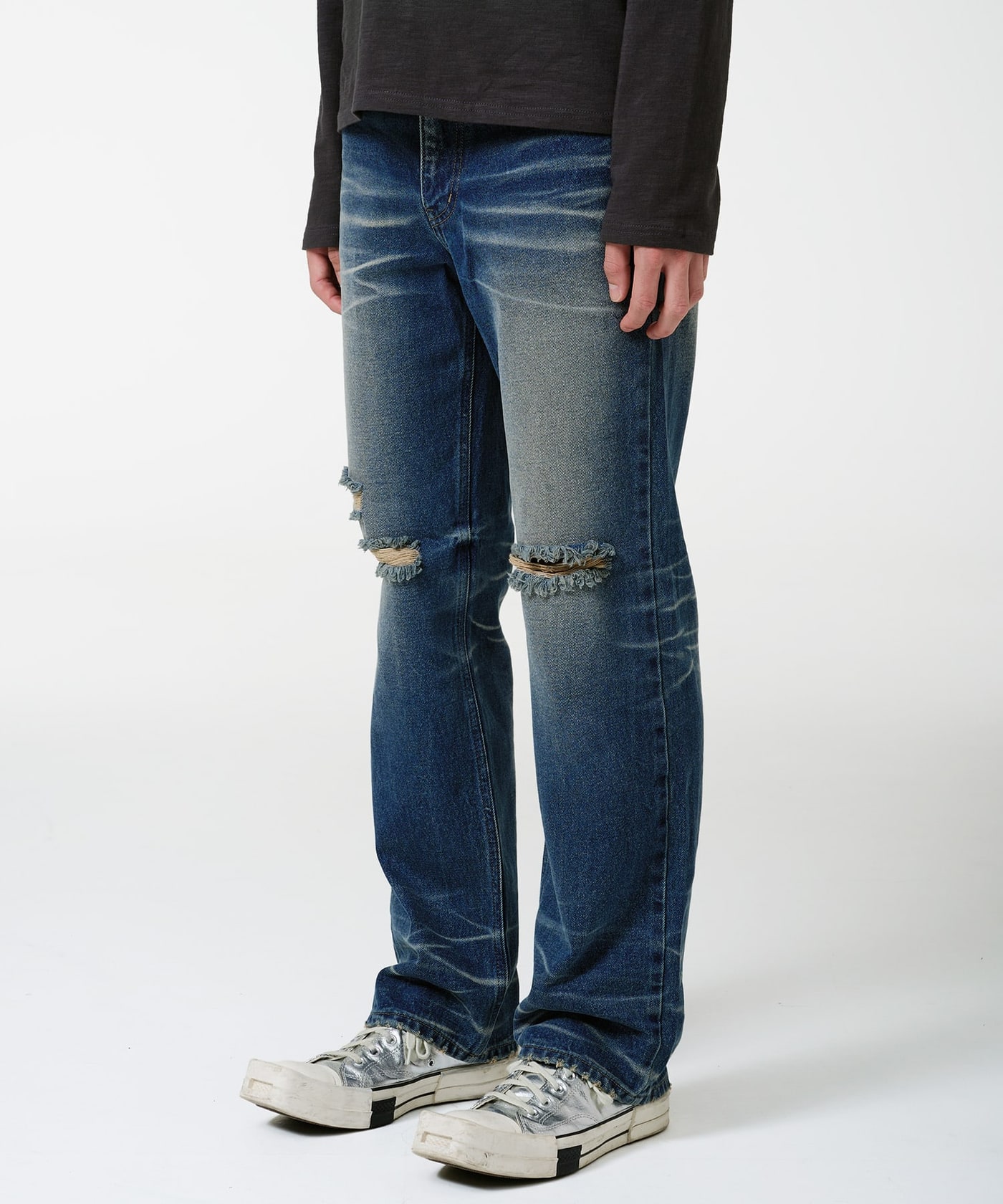 Vintage Cat Washed Denim Pants 상세 이미지 3