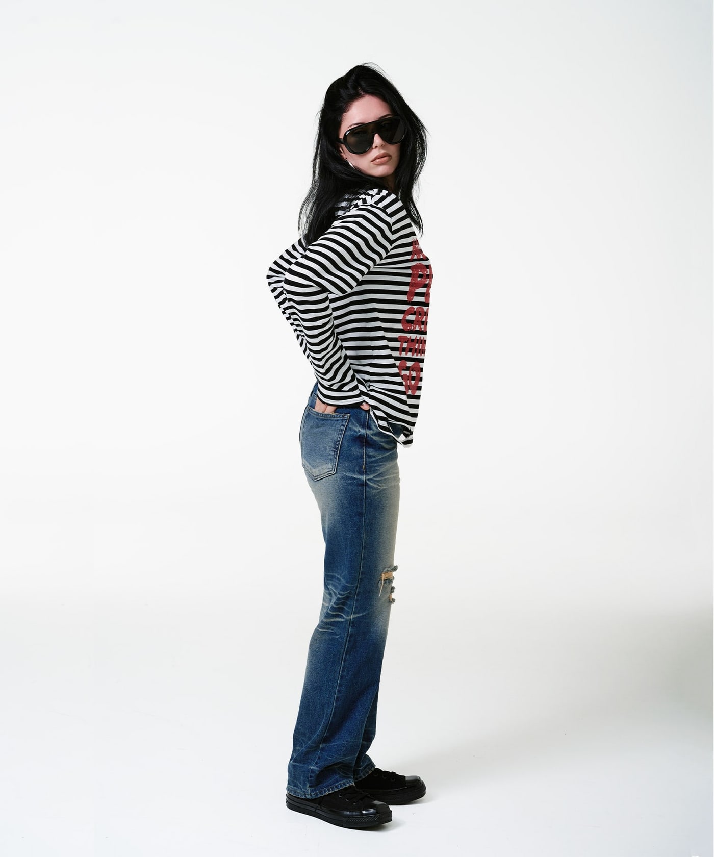 Vintage Cat Washed Denim Pants 상세 이미지 5