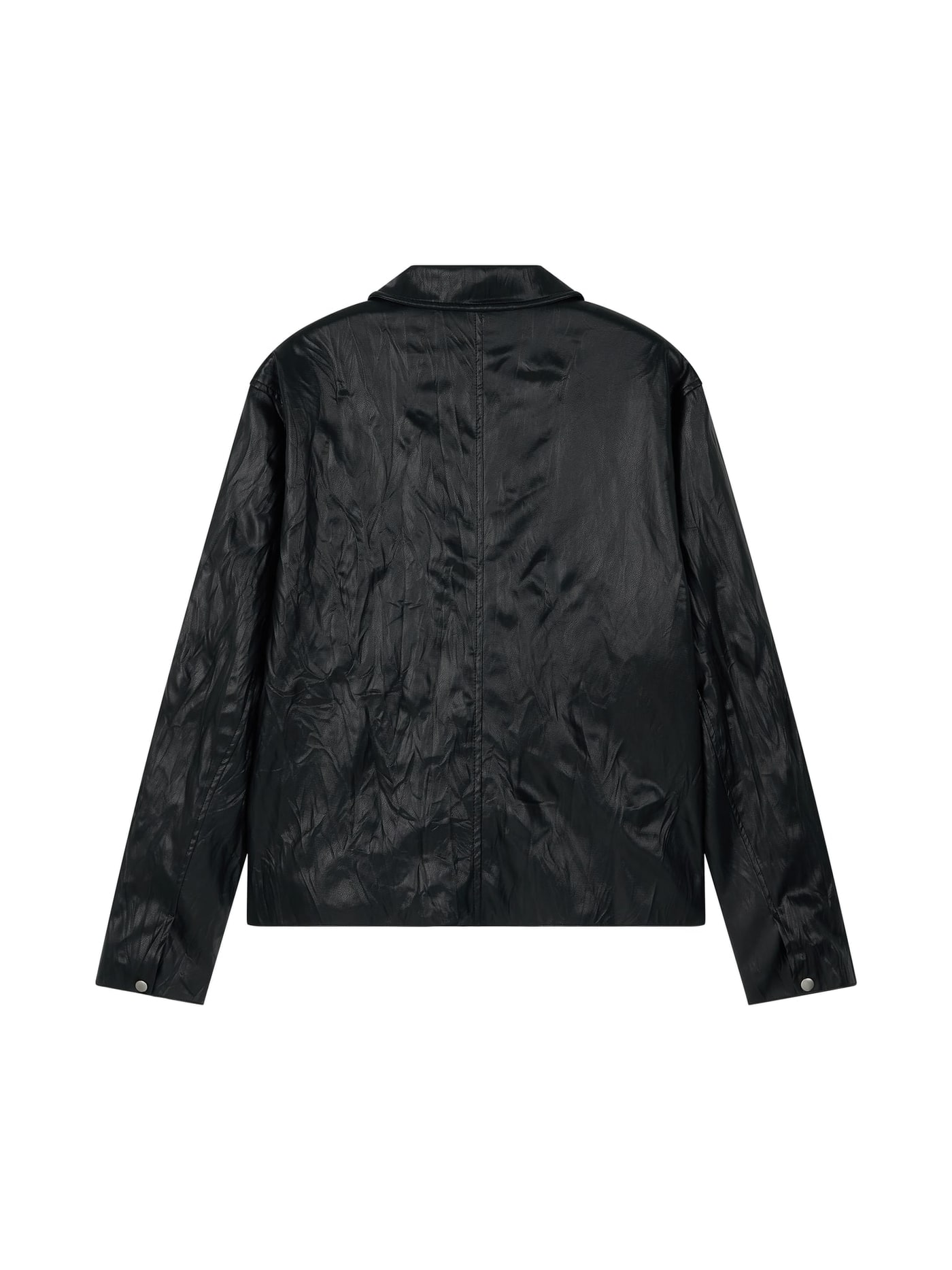 FAUX-LEATHER WRINKLED JACKET (BLACK) 상세 이미지 2