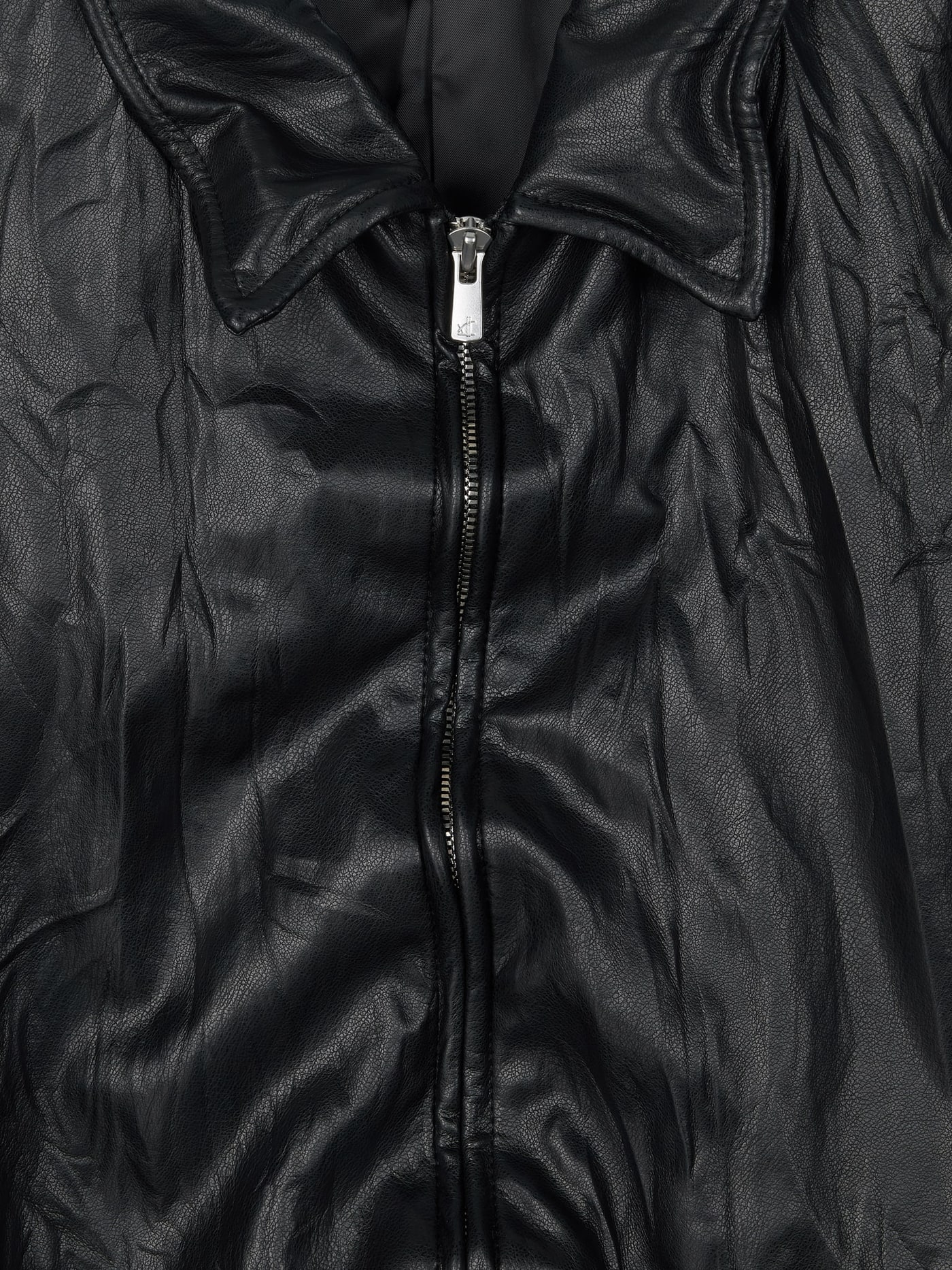FAUX-LEATHER WRINKLED JACKET (BLACK) 상세 이미지 4