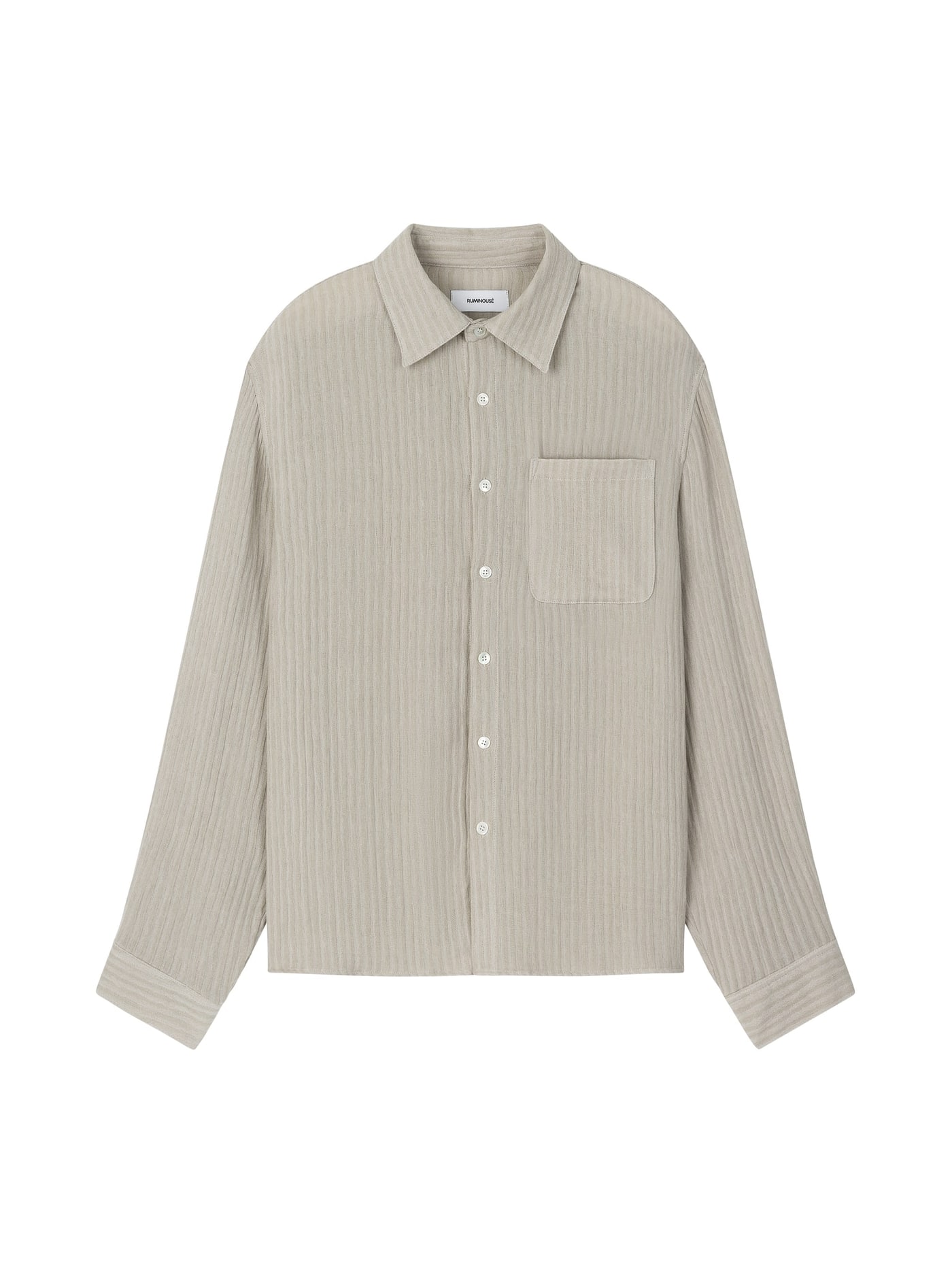 LINEN STRIPE SHIRT (SAND BEIGE) 상세 이미지 1