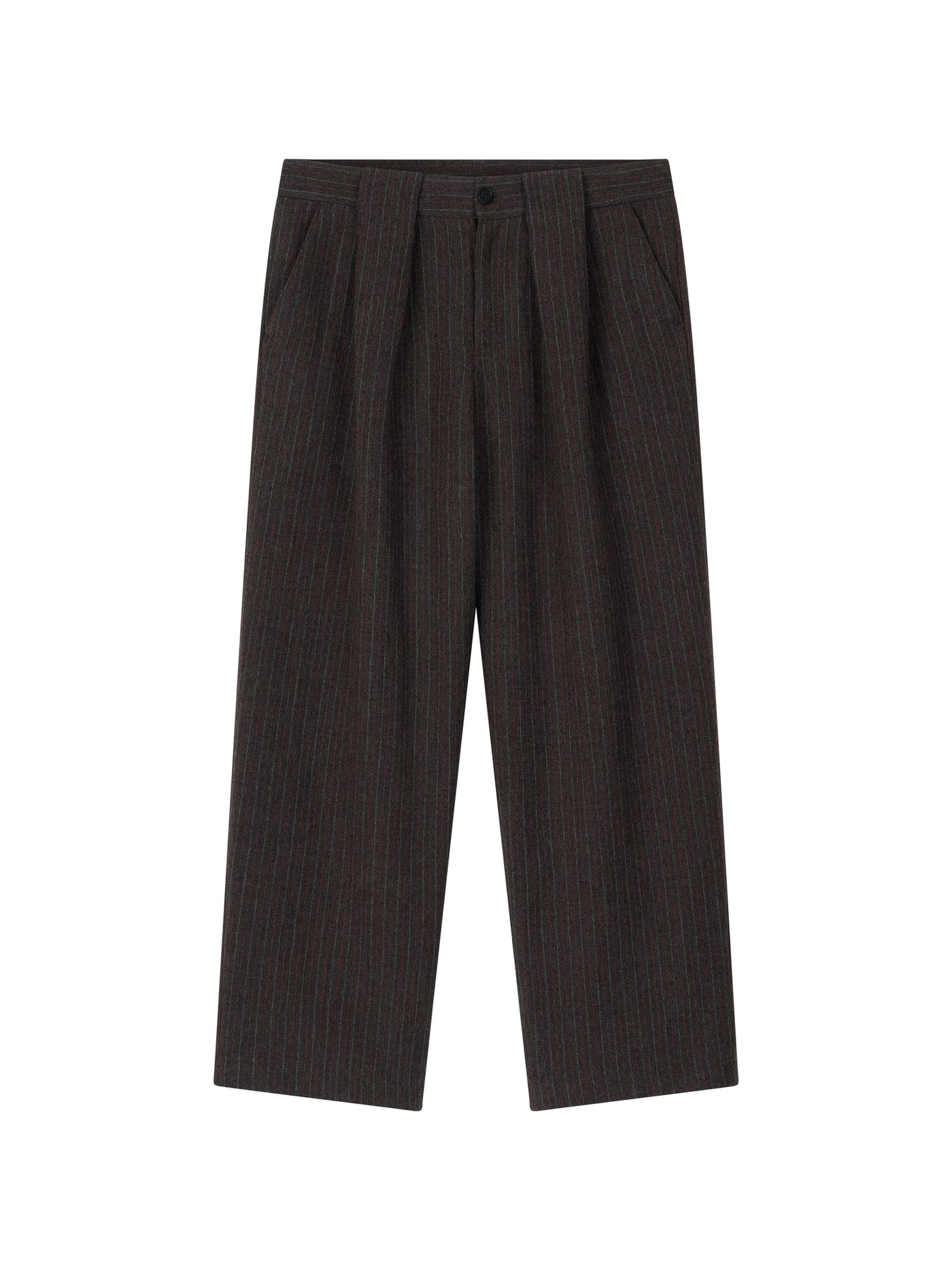WOOL DOUBLE-TUCK TROUSERS (GRAY) 상세 이미지 1