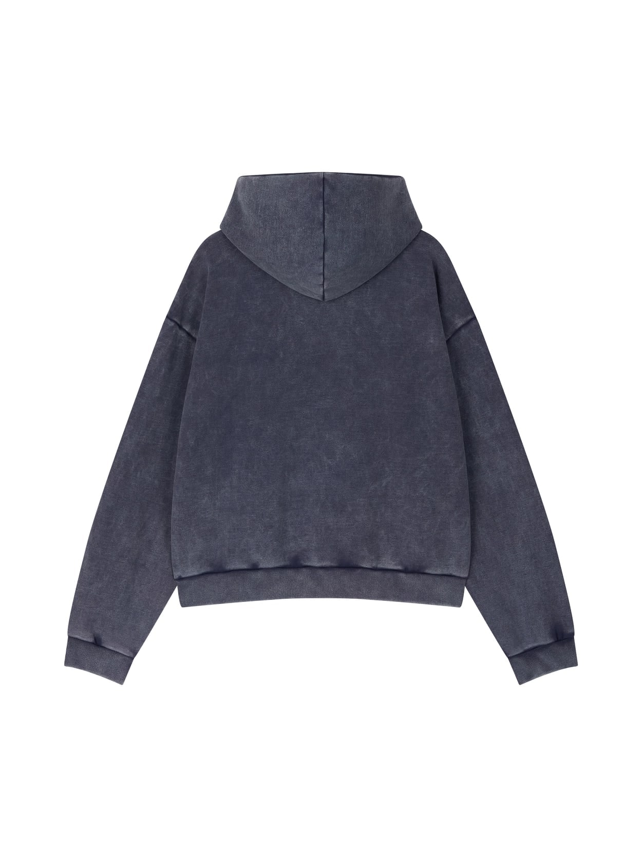 COTTON FADED WASHED FAKE SCARF HOODIE (NAVY) 상세 이미지 2