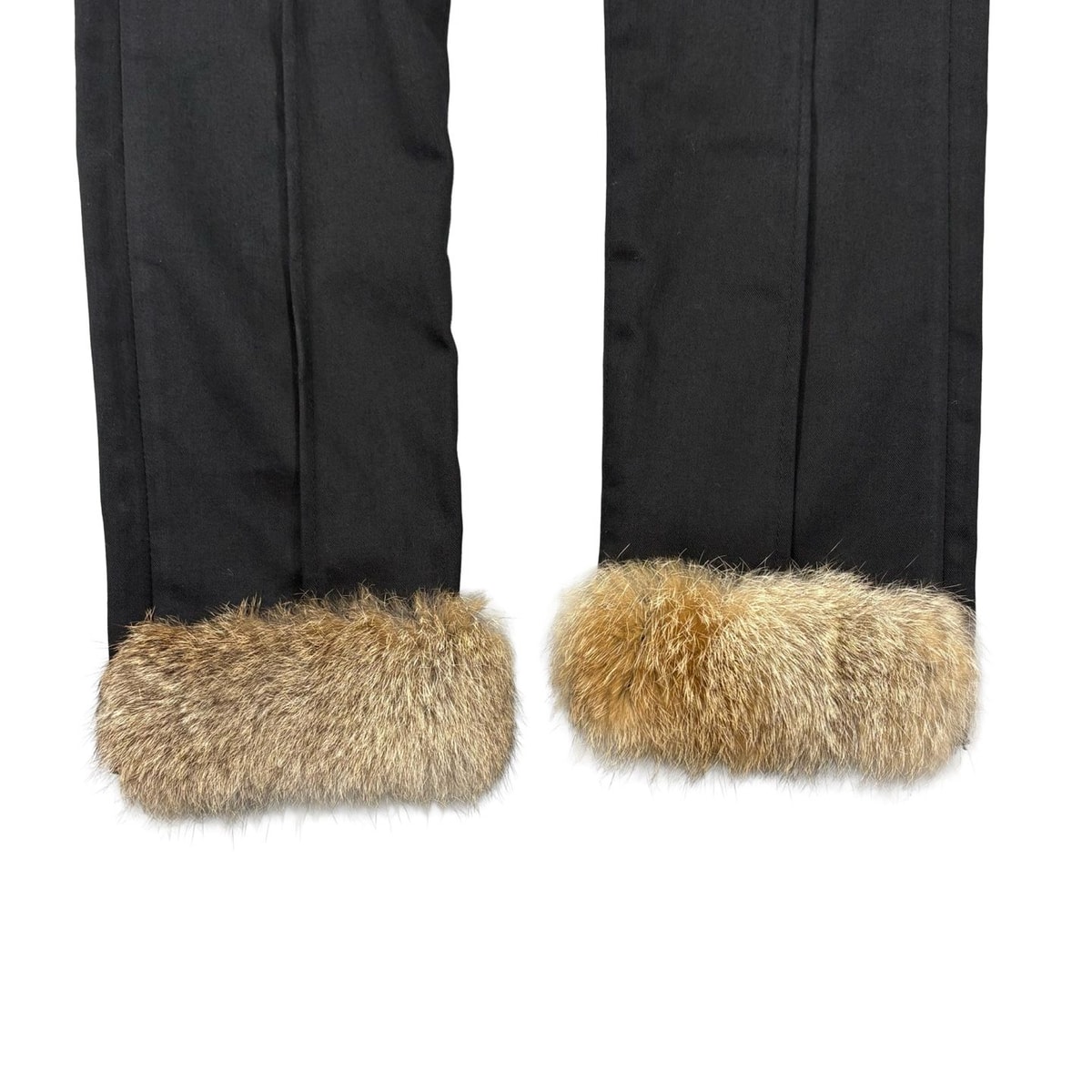 UNDERCOVER Faux Fur Trim Black Pants