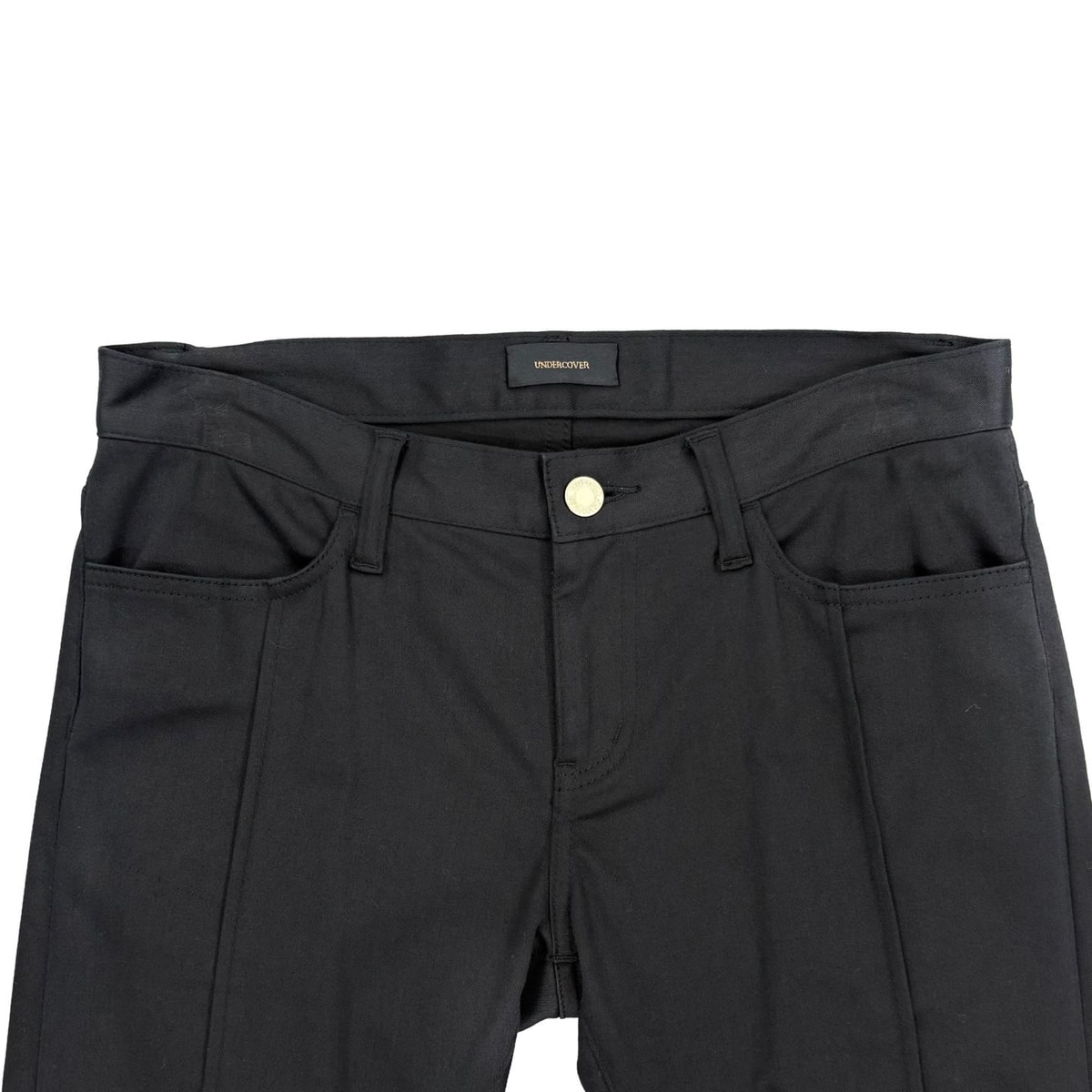 UNDERCOVER Faux Fur Trim Black Pants