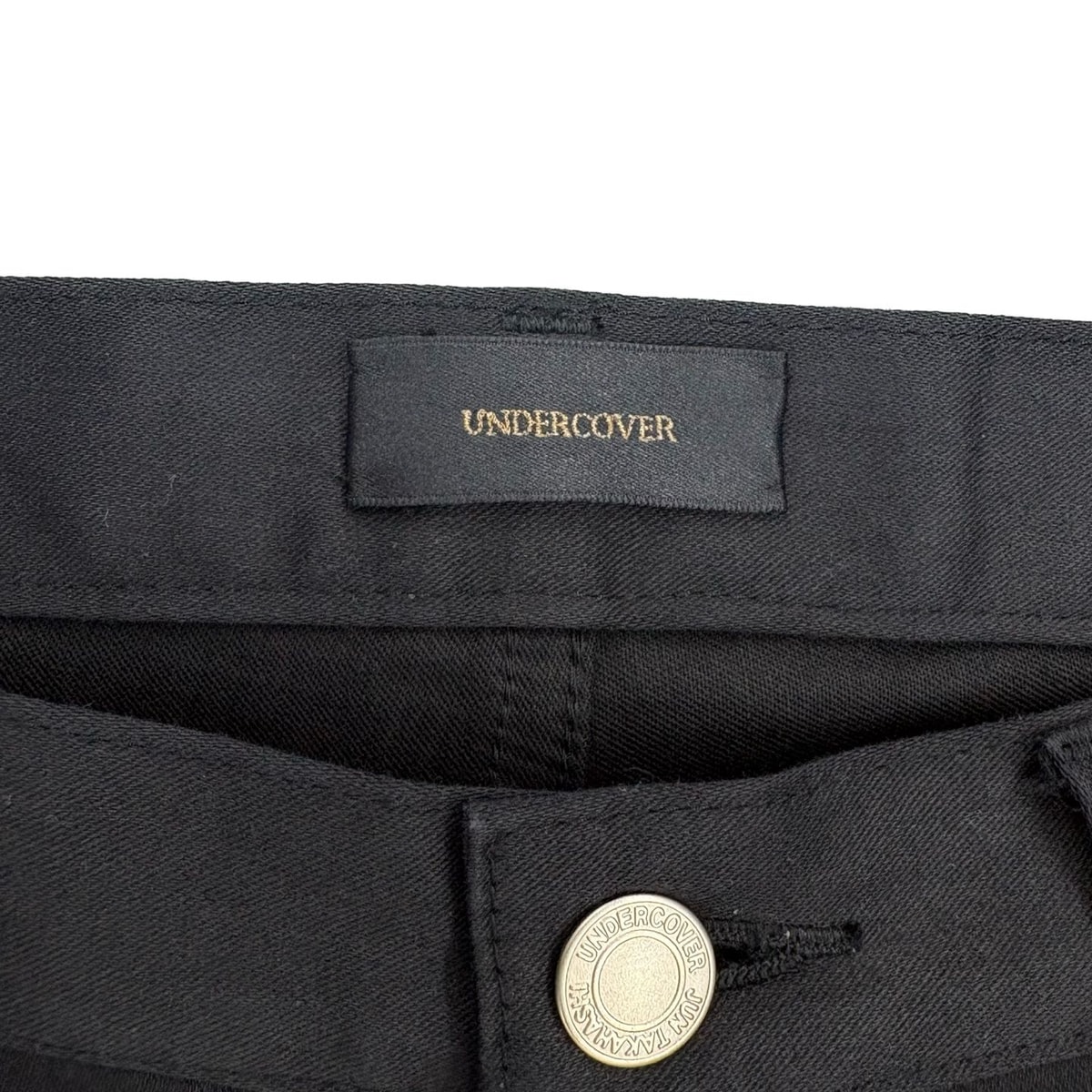 UNDERCOVER Faux Fur Trim Black Pants