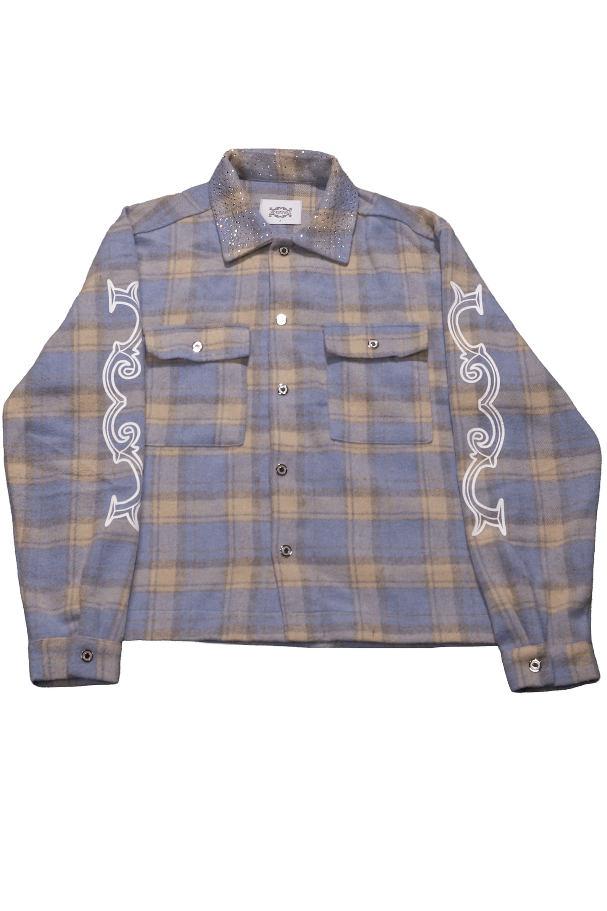 Crystal neck shirt (Sky blue)