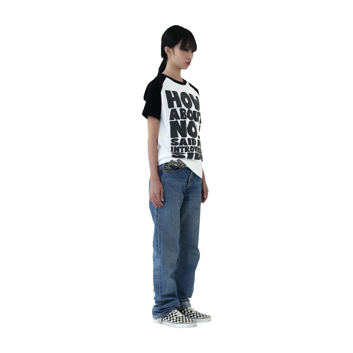 HOW ABOUT NO TEE (ブラック/ホワイト)