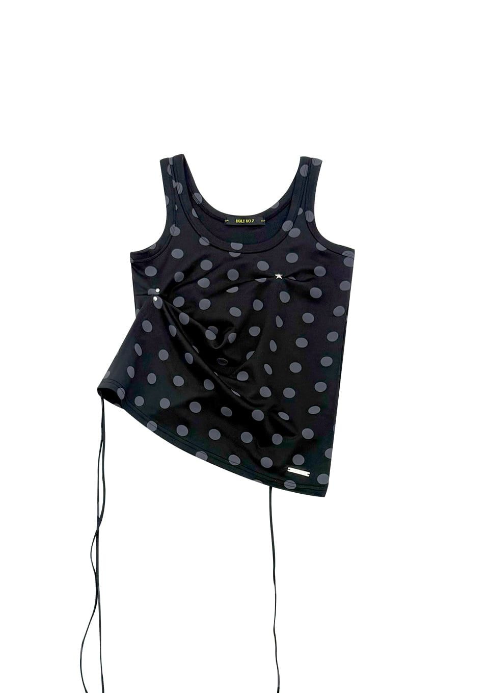 Asymmetrical Pintuck Sleeveless Top_Dot