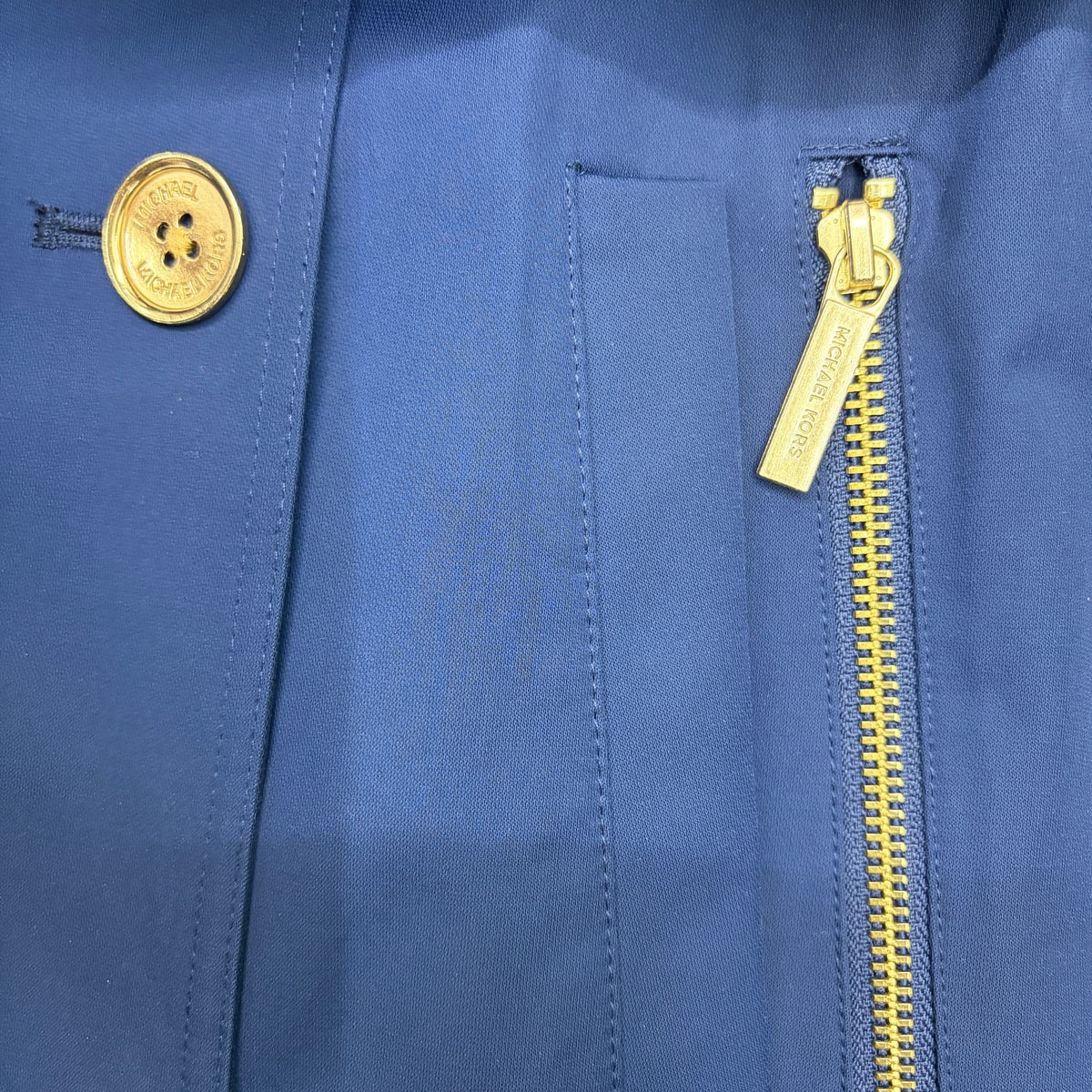 MICHAEL KORS Navy Double-Breasted Trench Coat