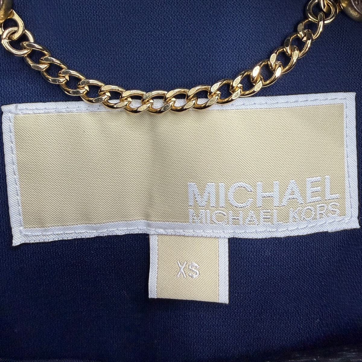 MICHAEL KORS Navy Double-Breasted Trench Coat