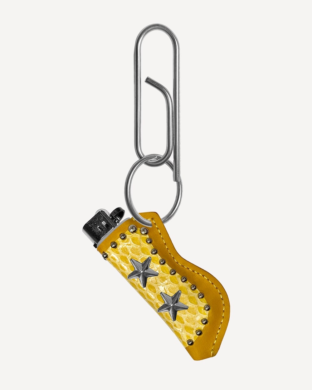 Double Star Leather Lighter Holder [Yellow] +Keyring