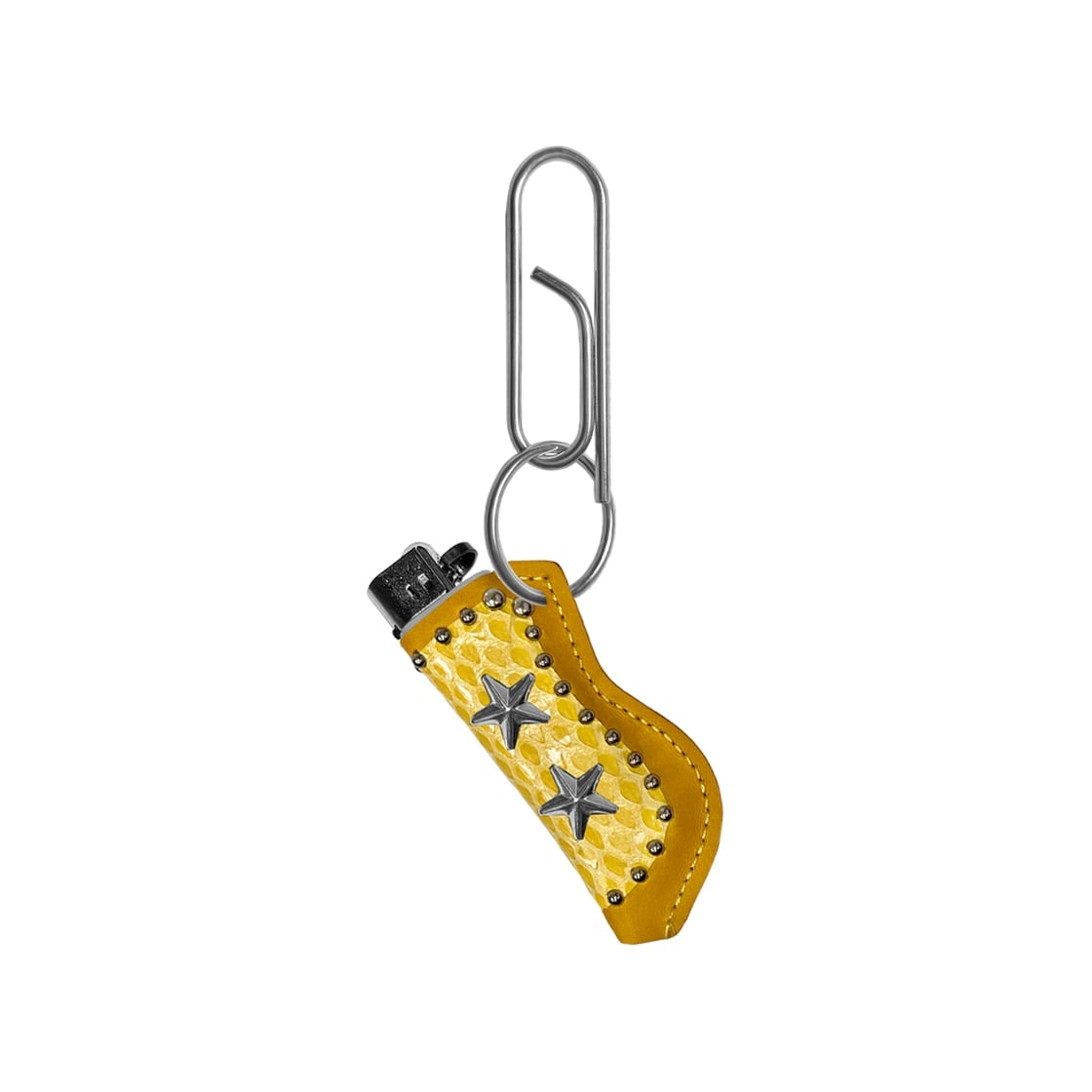Double Star Leather Lighter Holder [Yellow] +Keyring