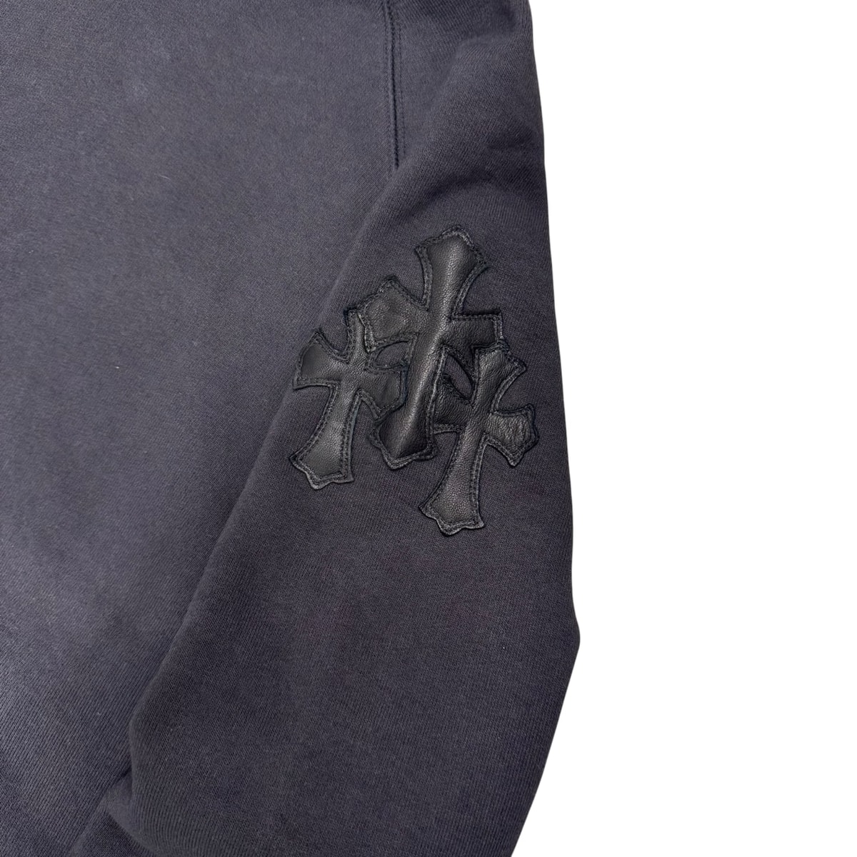 CHROME HEARTS Leather Cross Patch Hoodie
