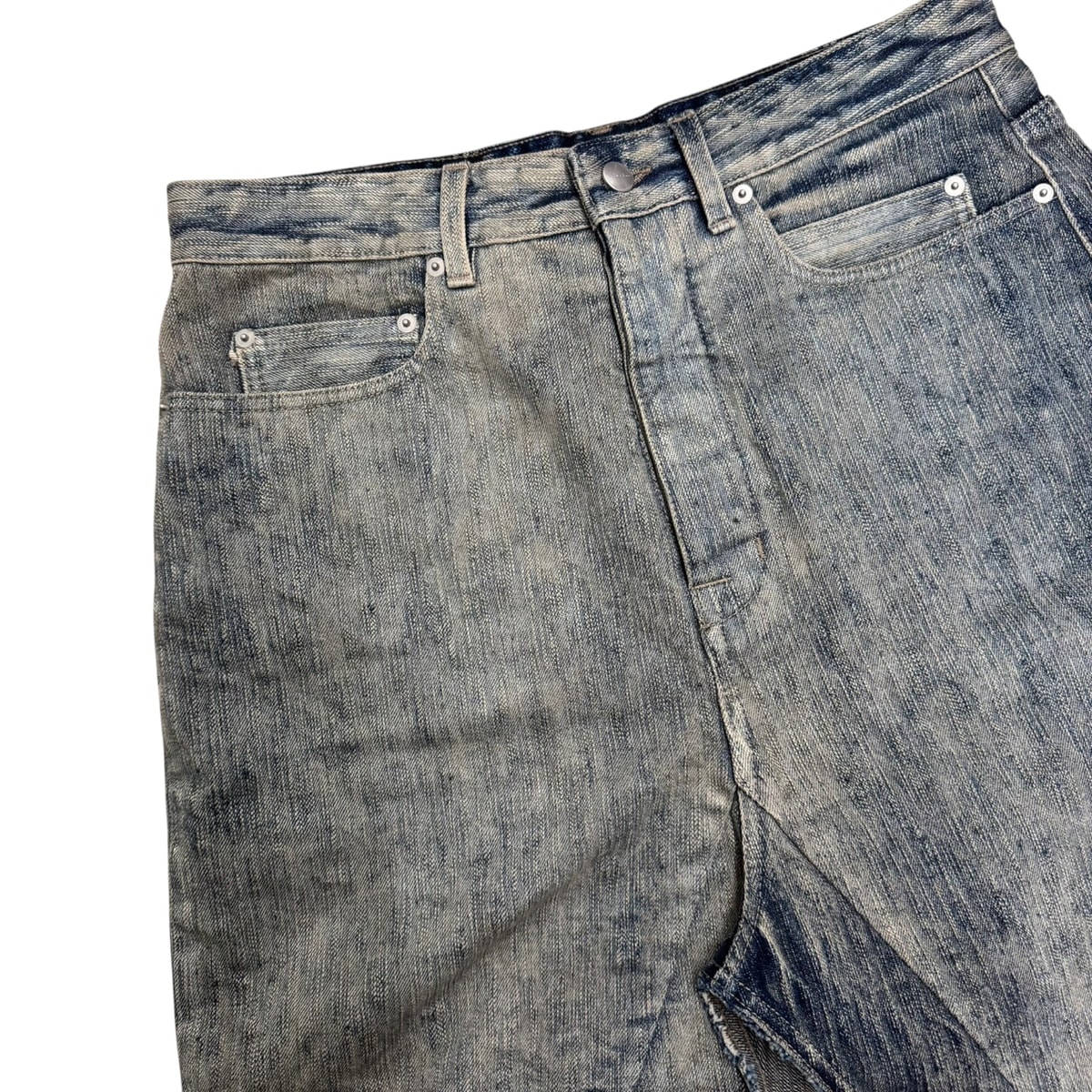 RICK OWENS Distressed Denim Skirt