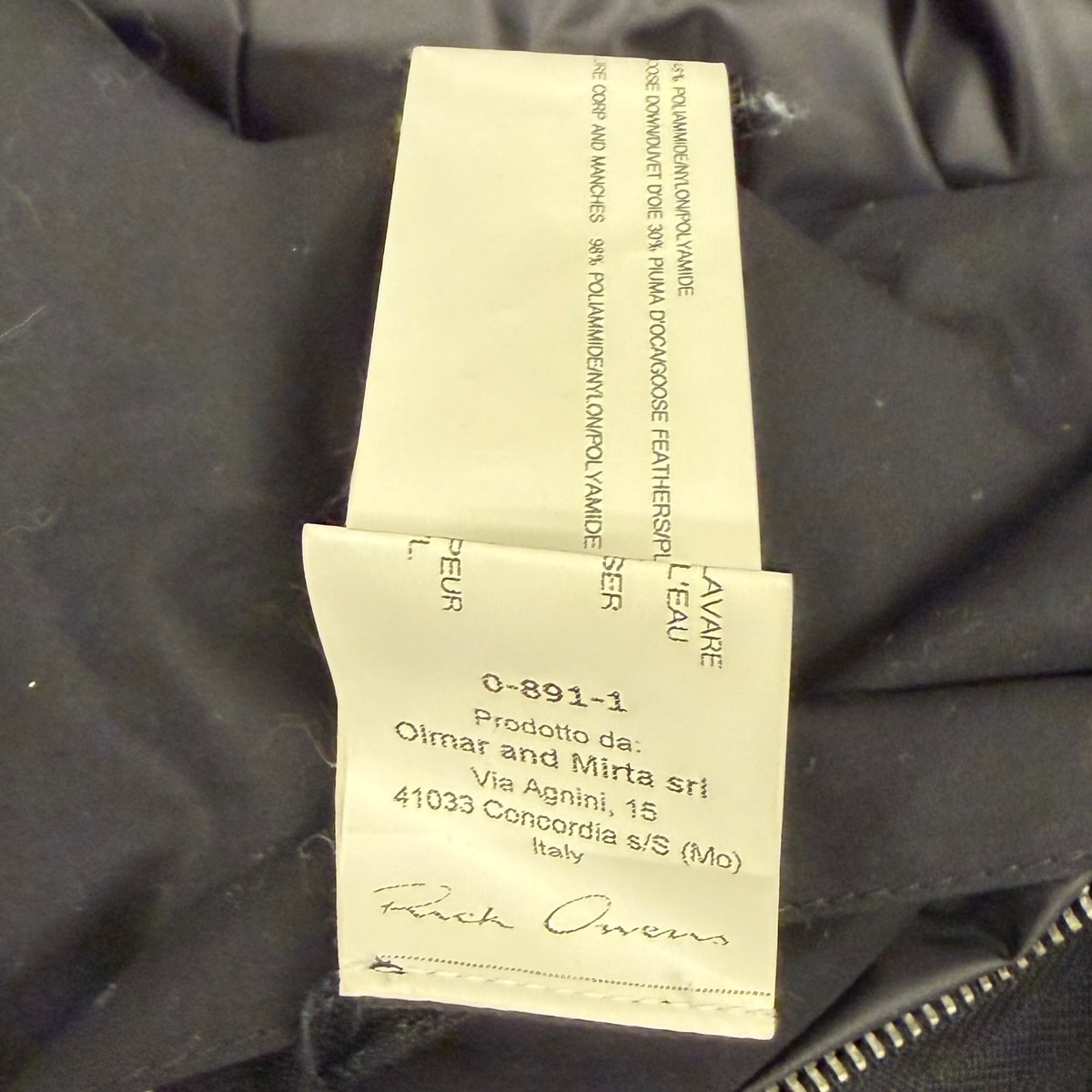 RICK OWENS Men's Black Bomber Jacket