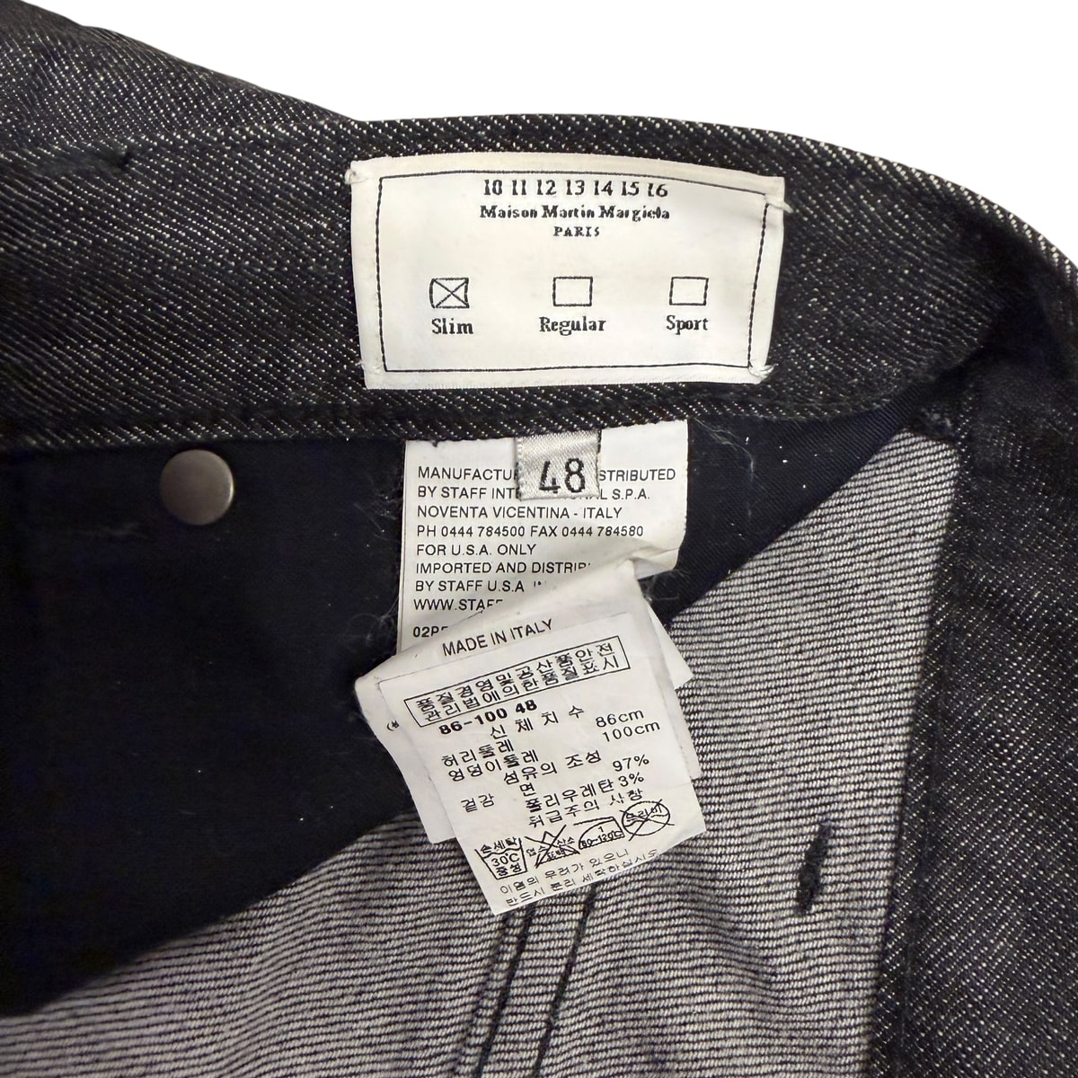MARGIELA メンズ スリムフィット ジーンズ