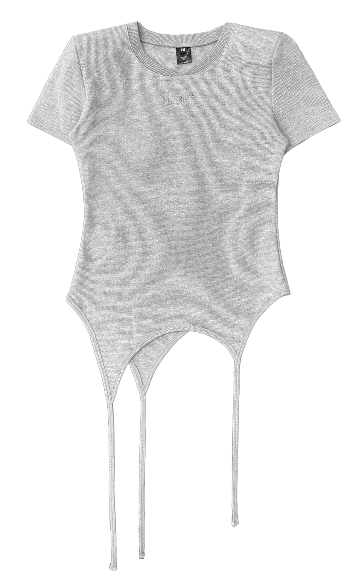 ショルダーパッド ワッフル Tシャツ _ グレー