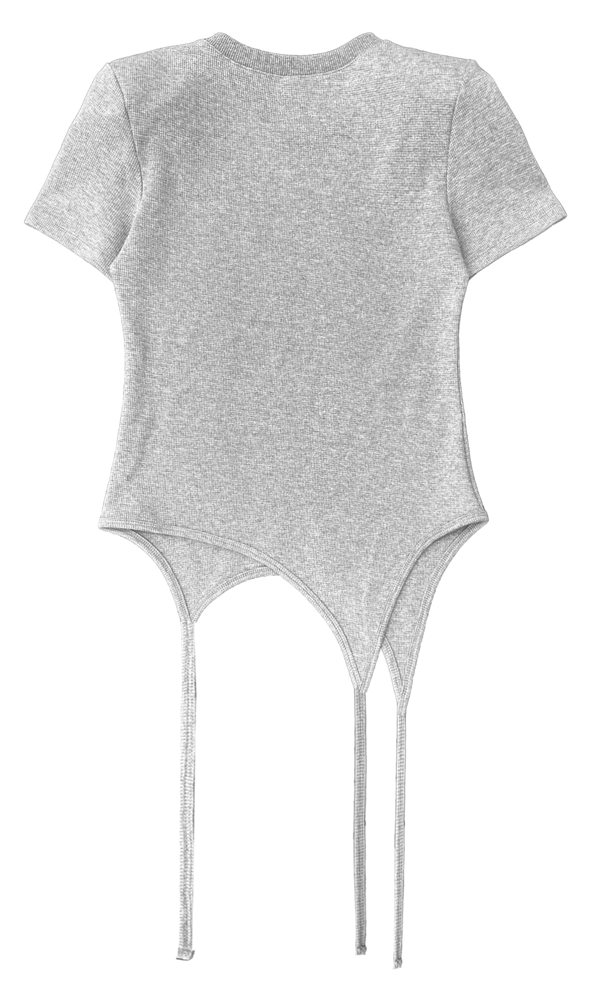 ショルダーパッド ワッフル Tシャツ _ グレー