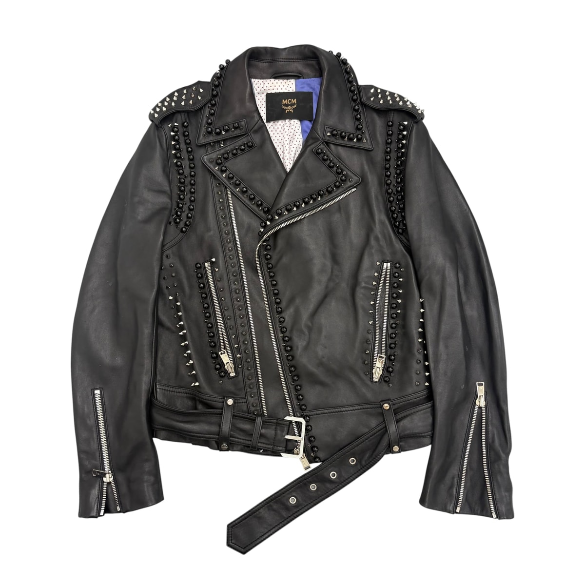 MCM Studded Leather Biker Jacket