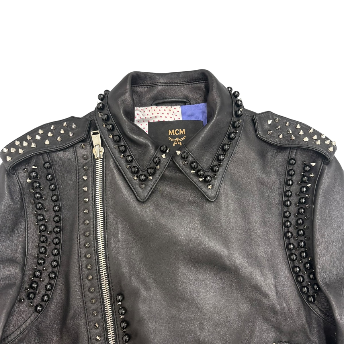 MCM Studded Leather Biker Jacket