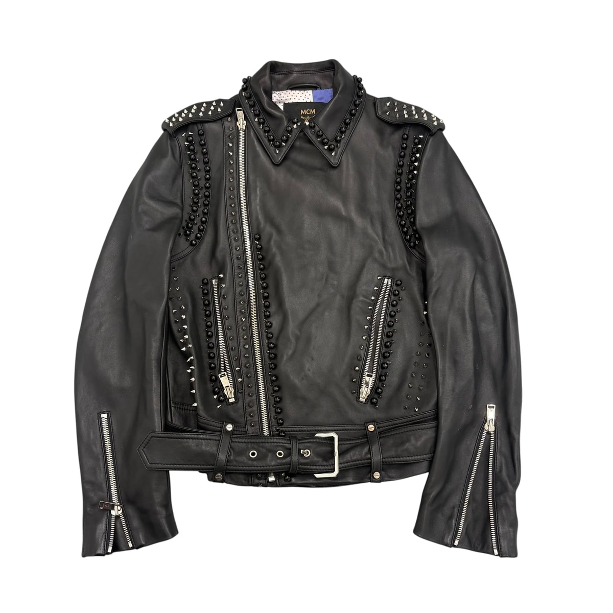 MCM Studded Leather Biker Jacket