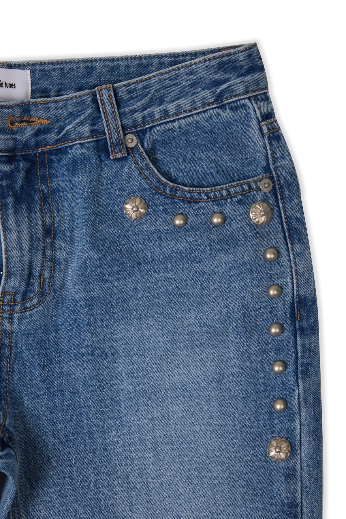 STUD BOOTCUT DENIM PANTS (LIGHT BLUE) WOMEN