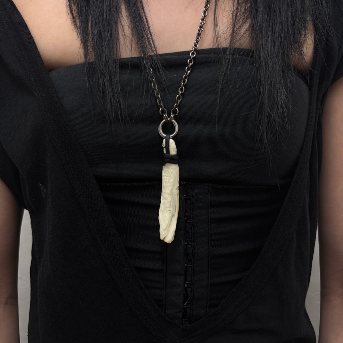 Wild boar canine necklace
