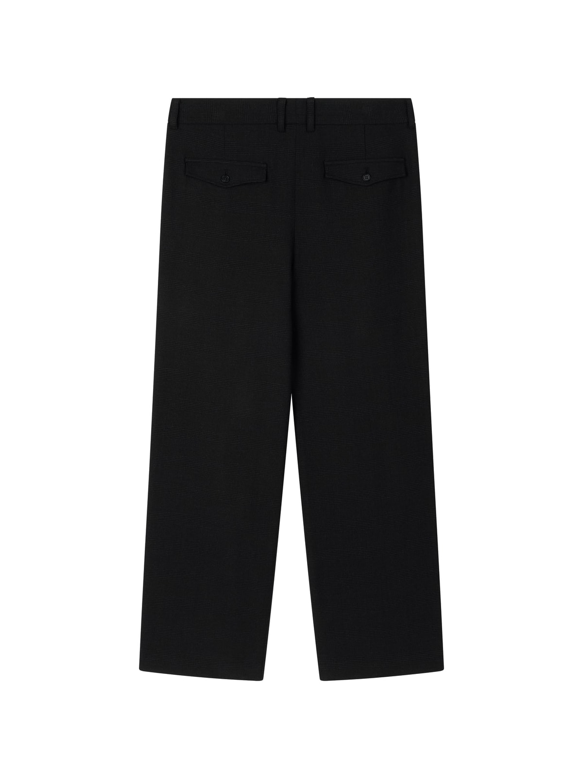 WOOL DOUBLE-TUCK TROUSERS (BLACK)