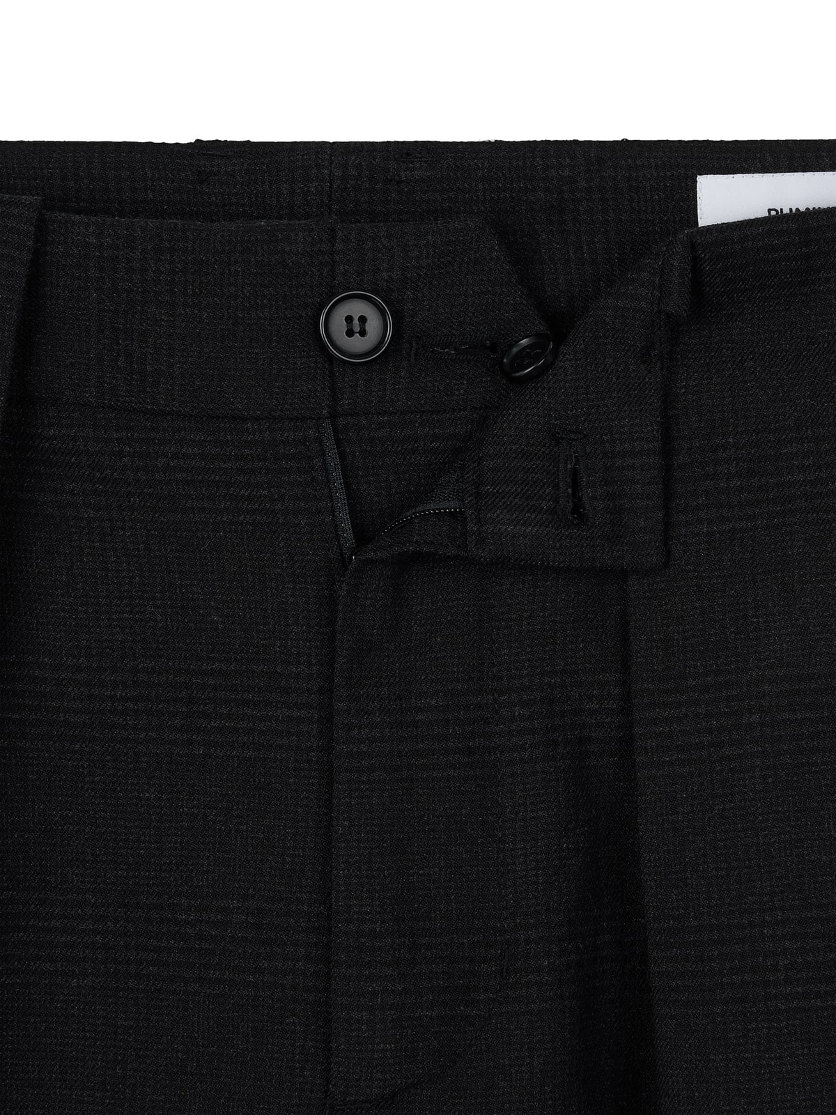 WOOL DOUBLE-TUCK TROUSERS (BLACK)