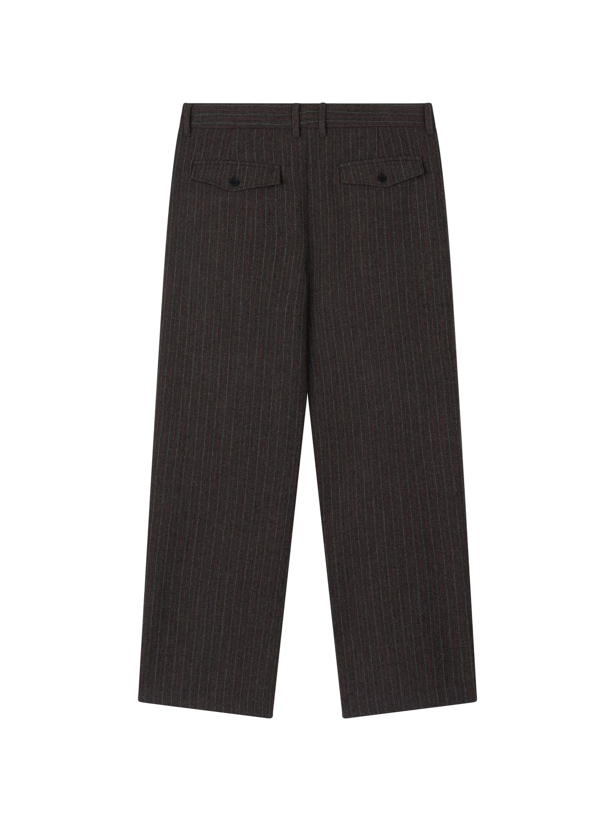 WOOL DOUBLE-TUCK TROUSERS (GRAY)