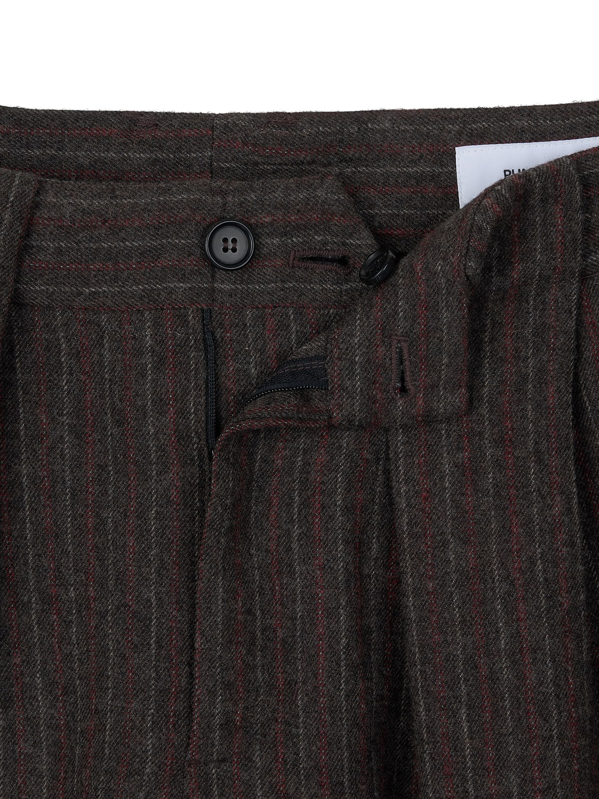 WOOL DOUBLE-TUCK TROUSERS (GRAY)
