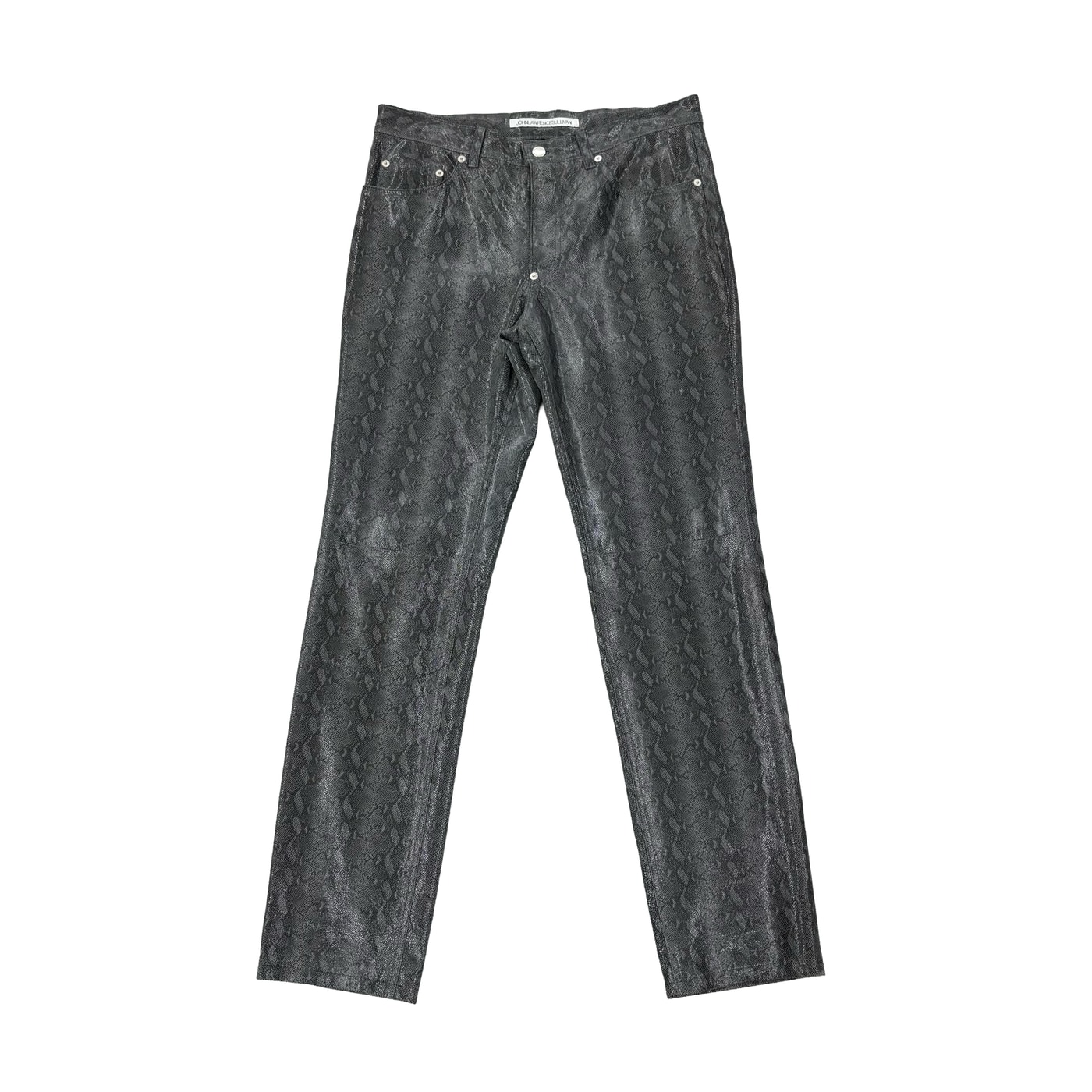 John Lawrence Sullivan Black Snakedskin Pants