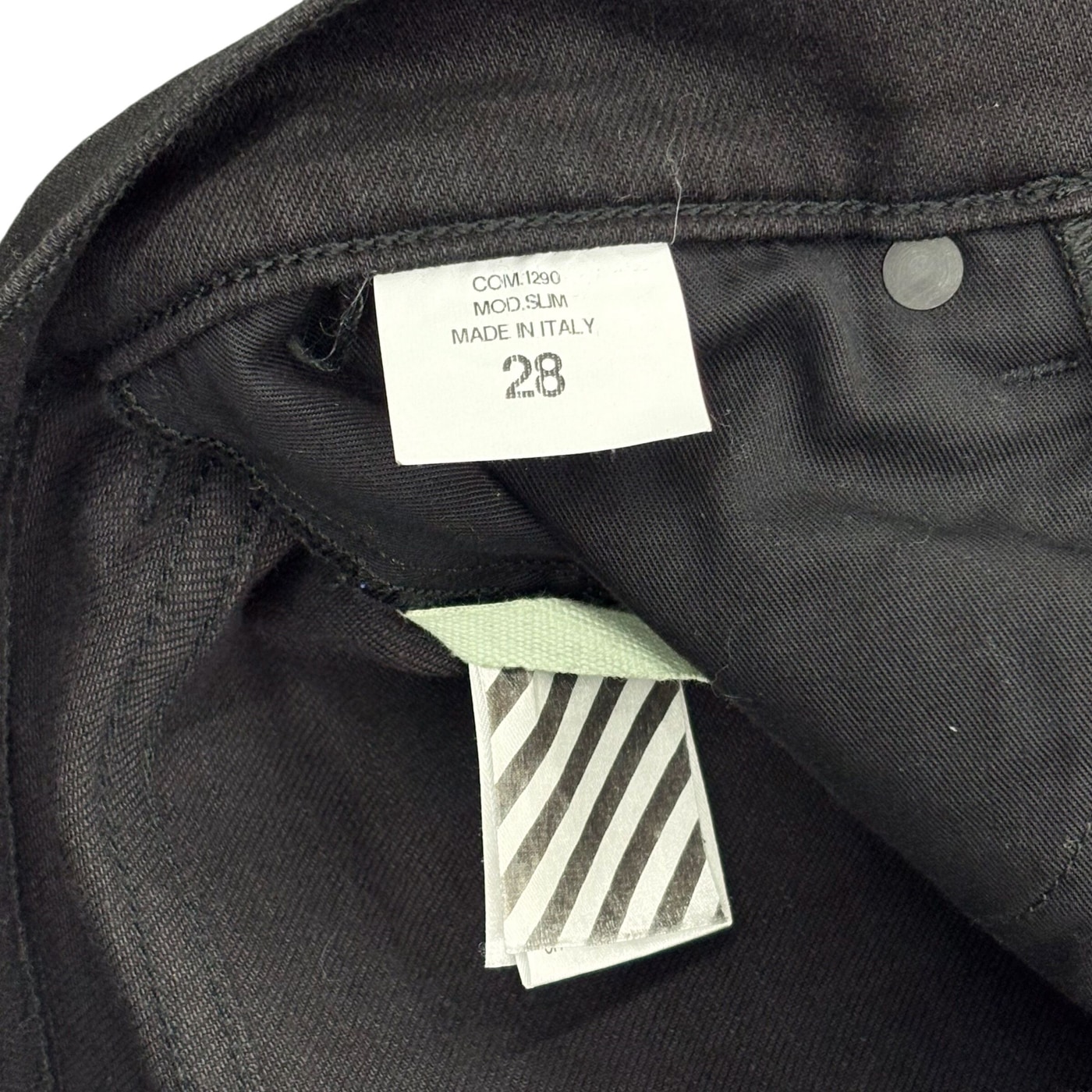 Off-White ミックスロック スリムデニム ブラック