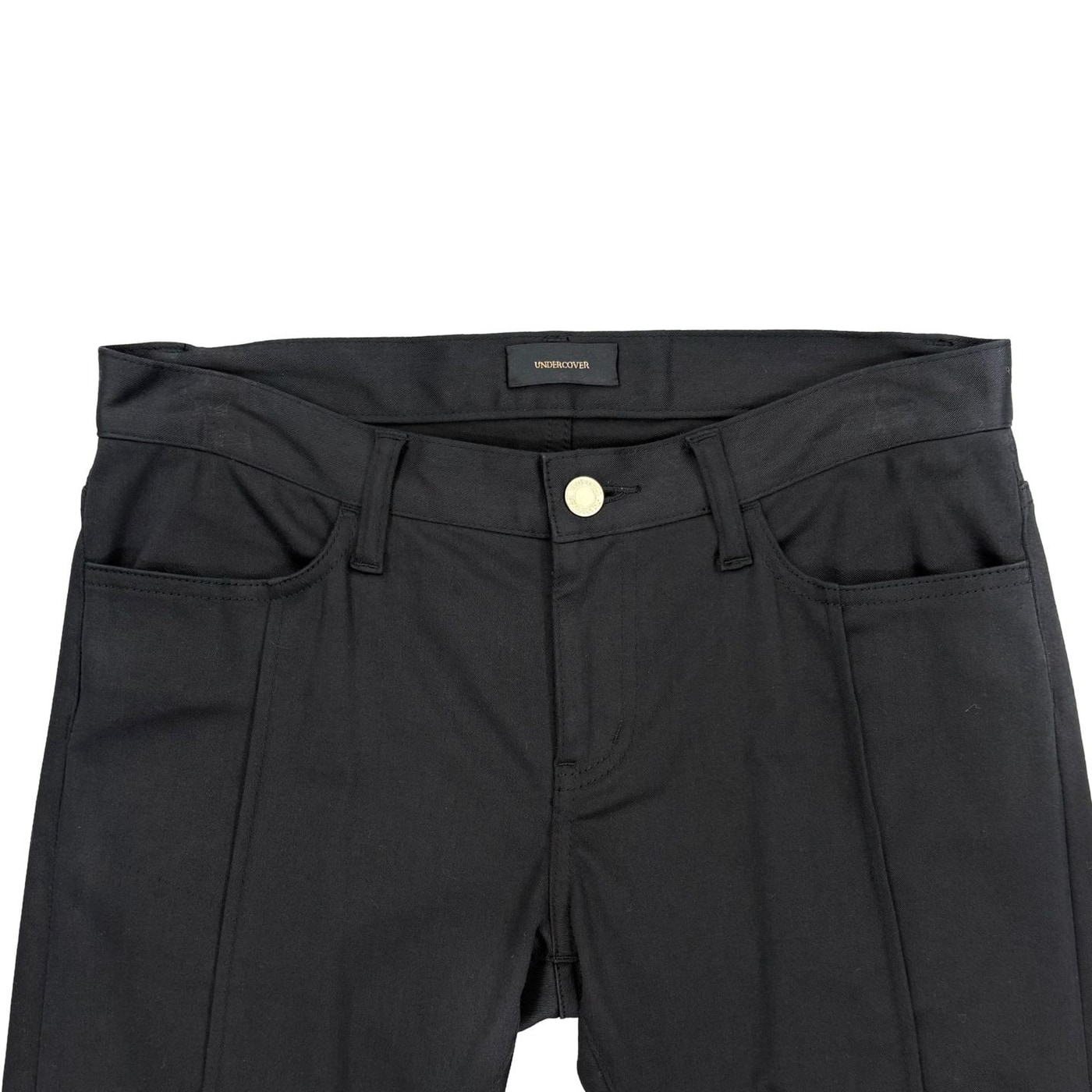 UNDERCOVER Faux Fur Trim Black Pants