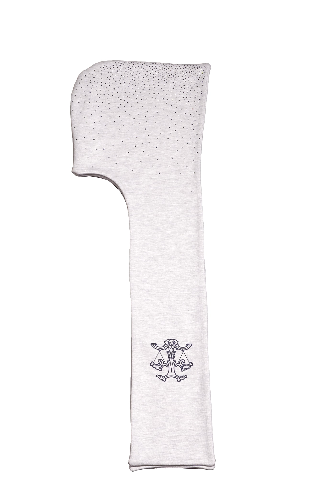 Crystal hooded scarf (White Melange)