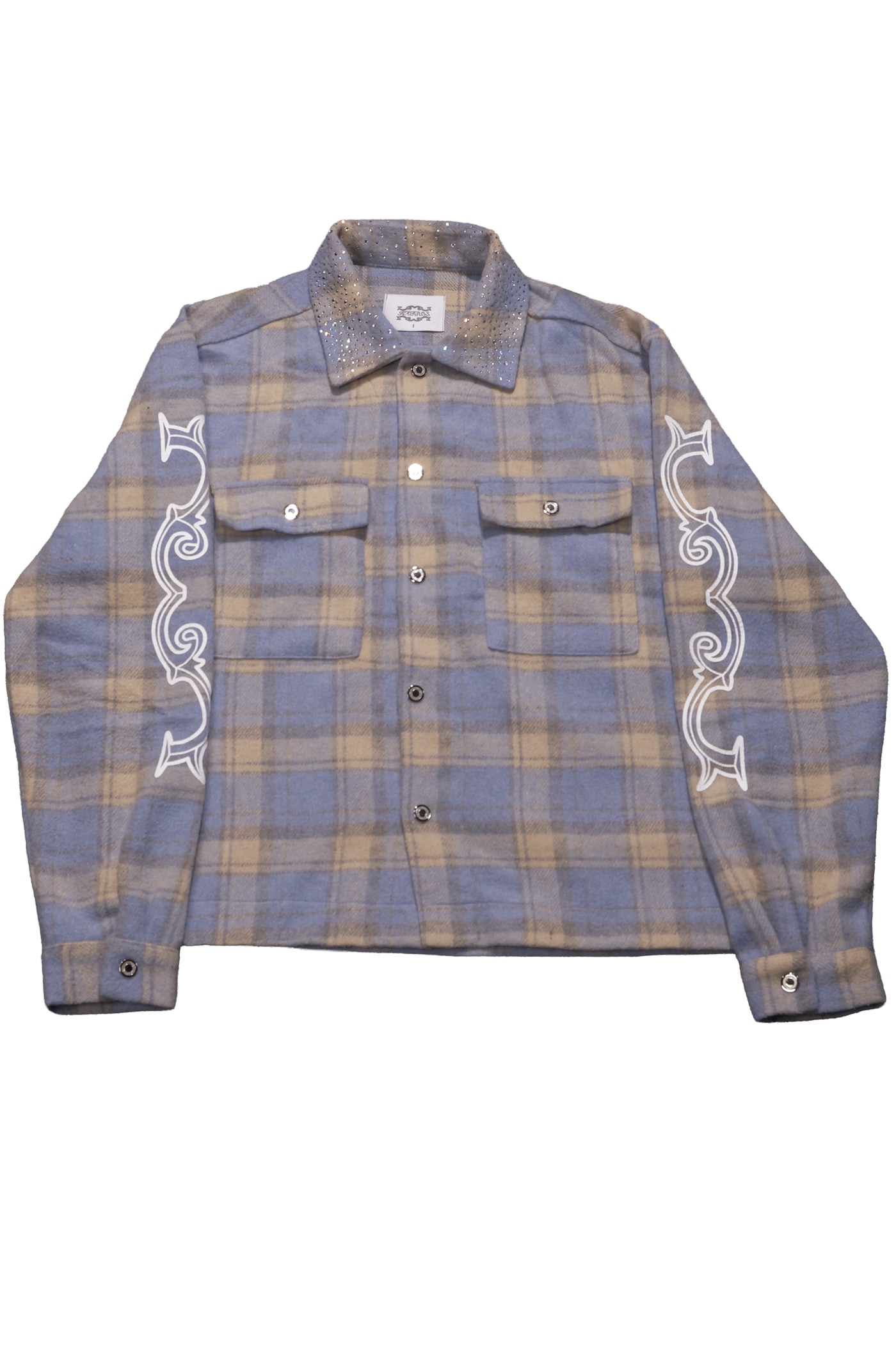 Crystal neck shirt (Sky blue)