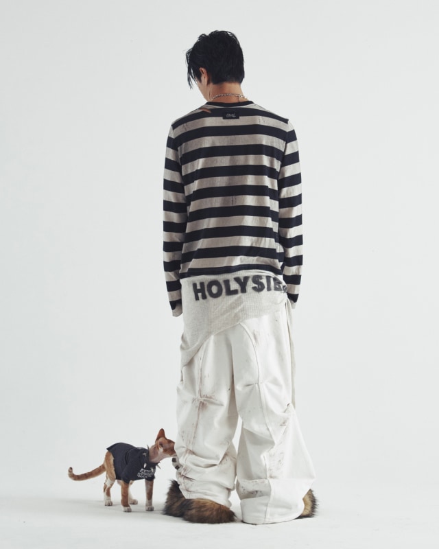 NAKRIN STRIPE LONG SLEEVE BLACK
