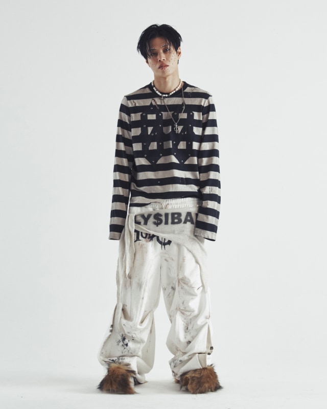 NAKRIN STRIPE LONG SLEEVE BLACK