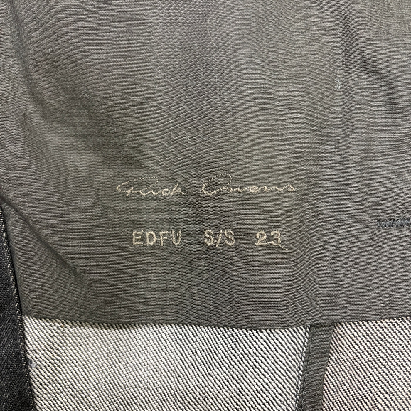 RICK OWENS 涂层细节牛仔夹克