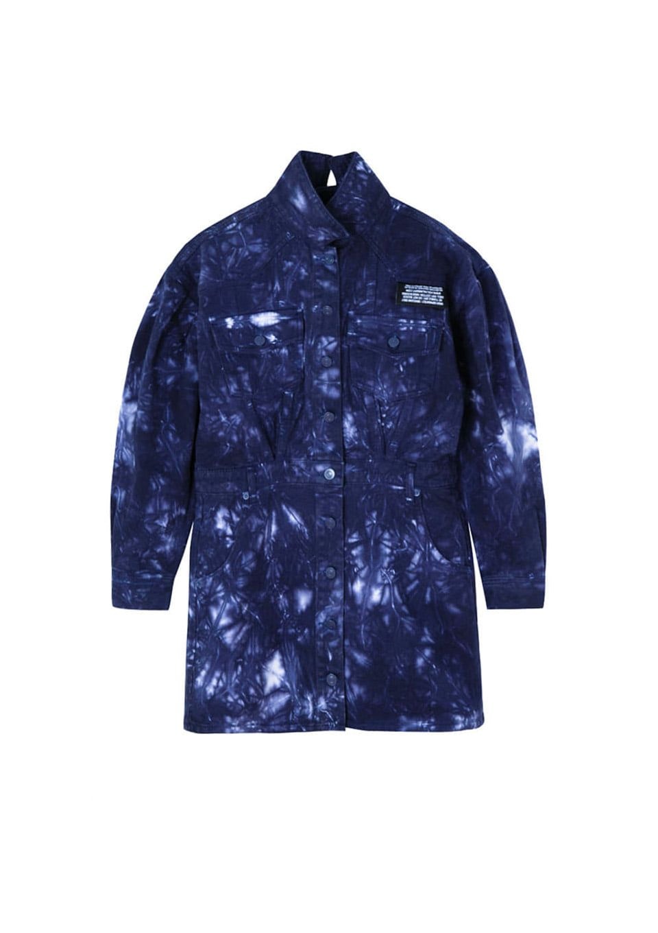 Recycled Cotton Tie-Dye Dress_Navy Blue