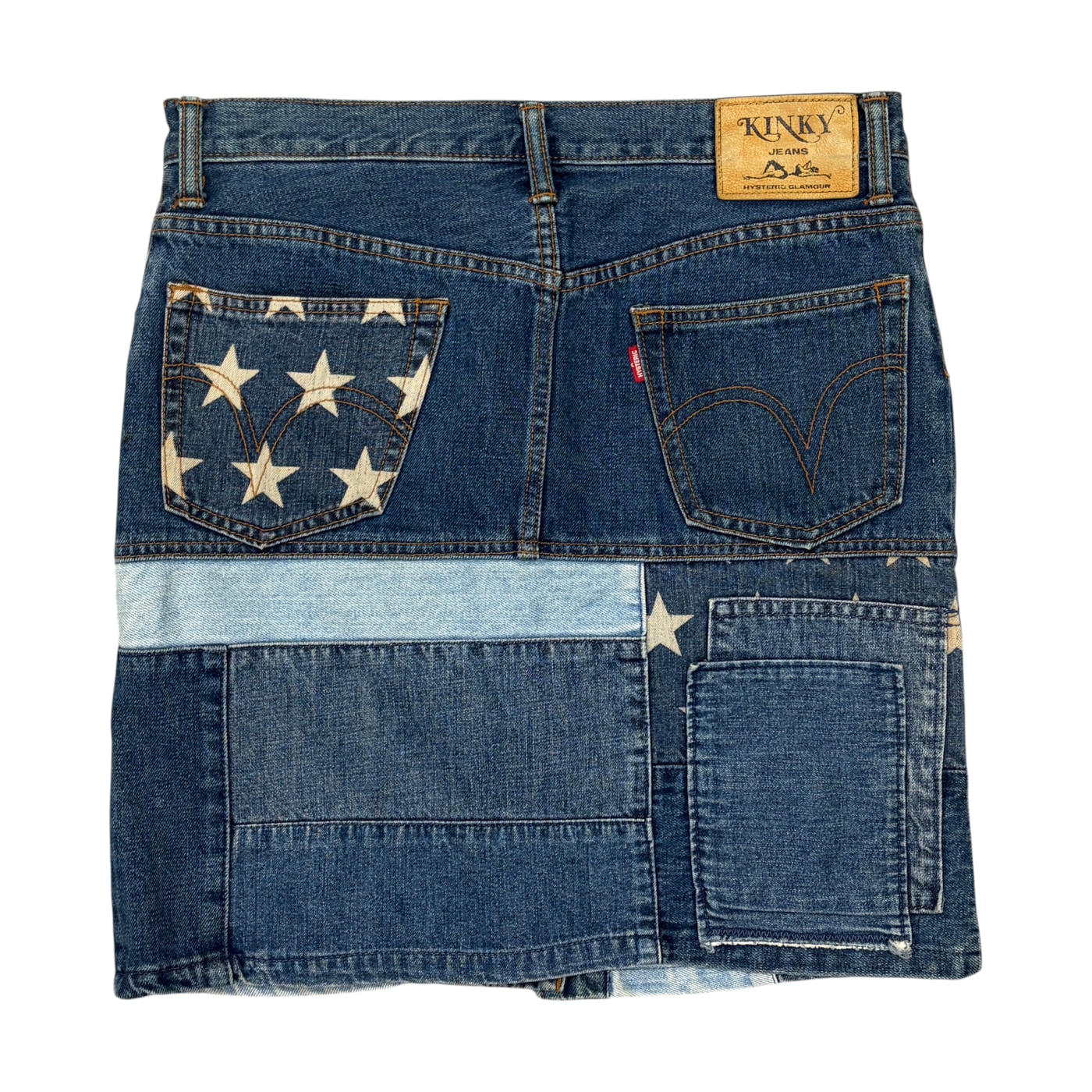 HYSTERIC GLAMOUR 拼接牛仔裙