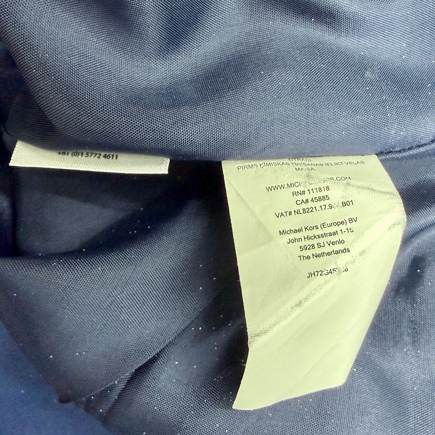 MICHAEL KORS Navy Double-Breasted Trench Coat