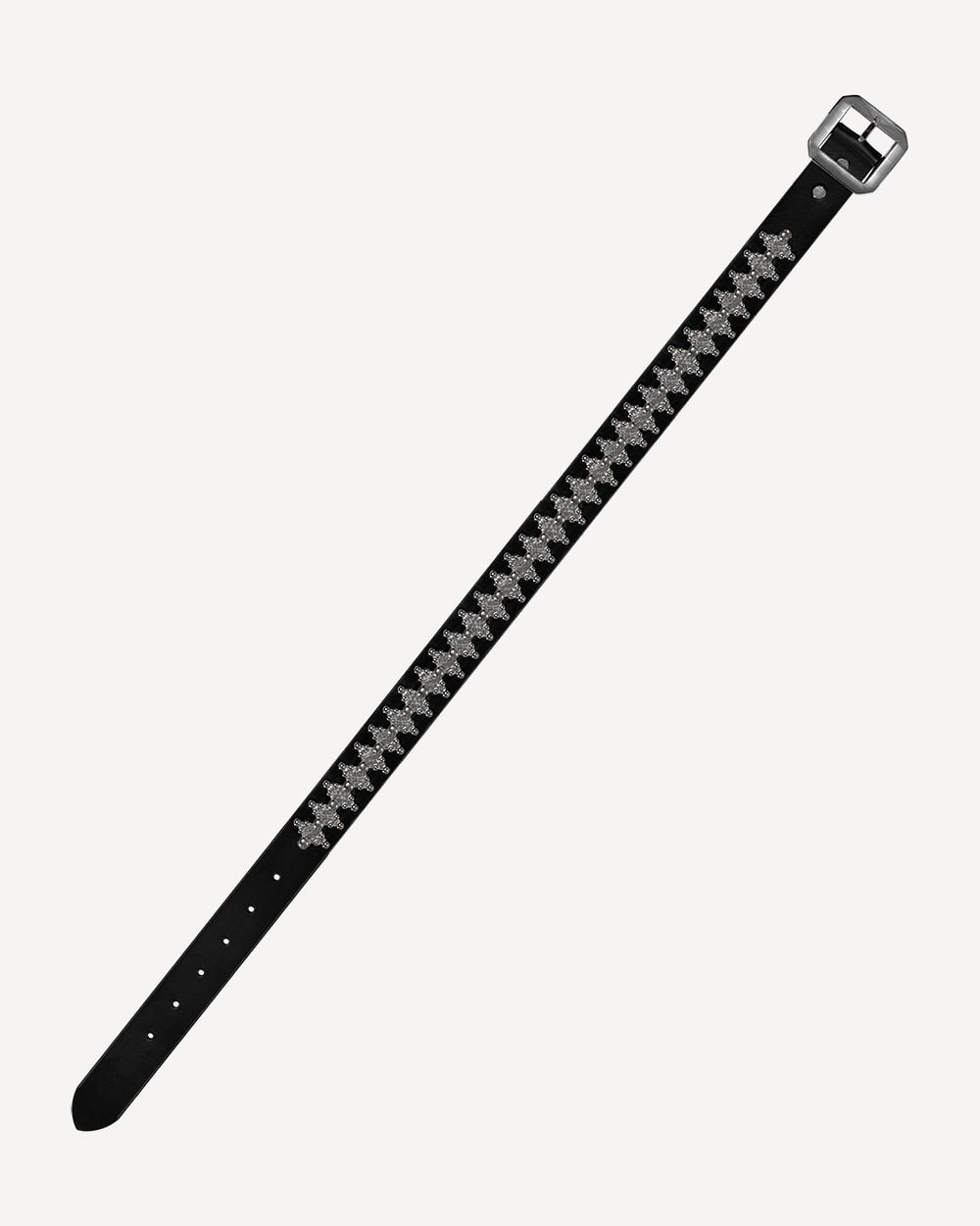 Diamond Scale Leather Belt [Silver]