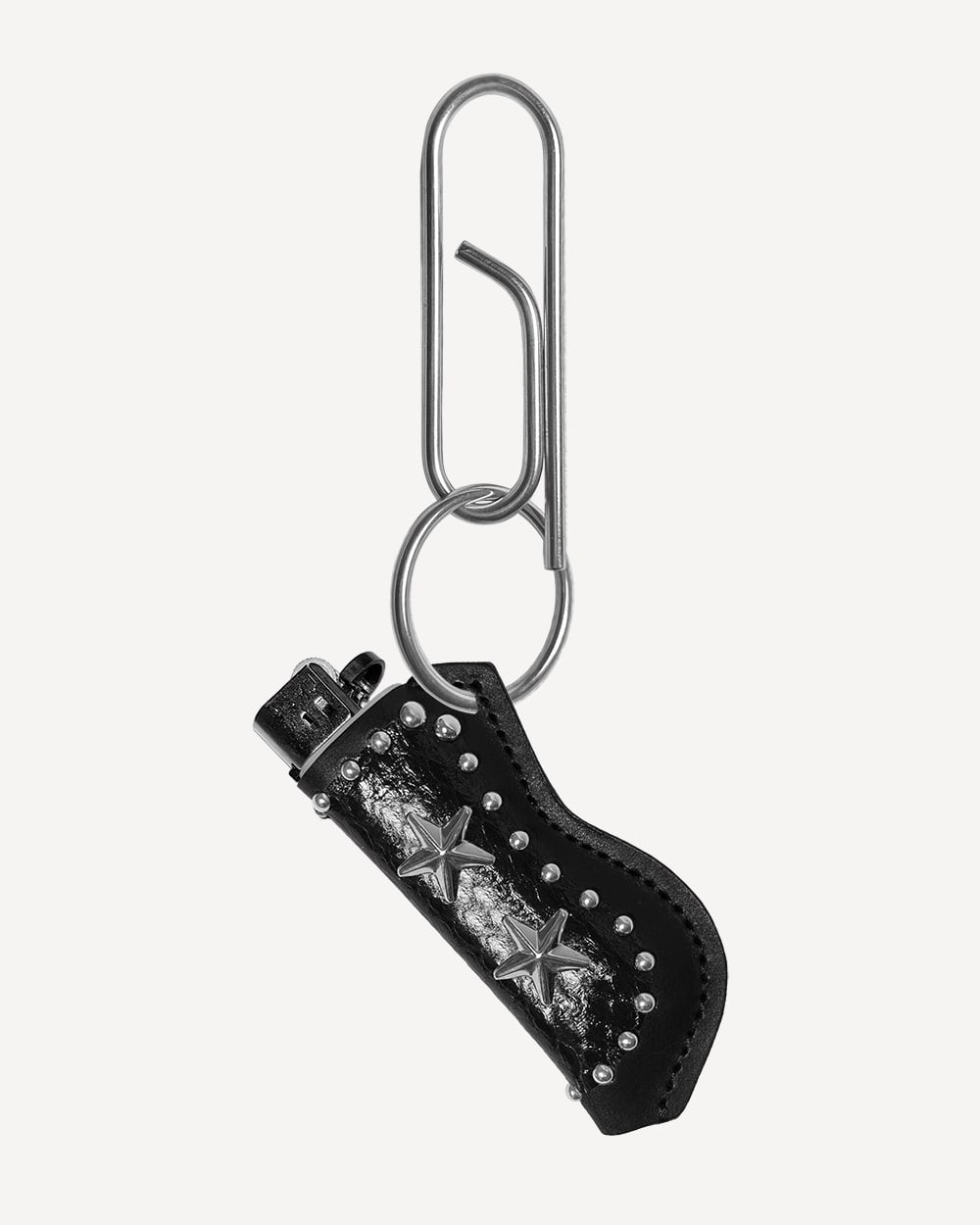 Double Star Leather Lighter Holder [Black] +Keyring