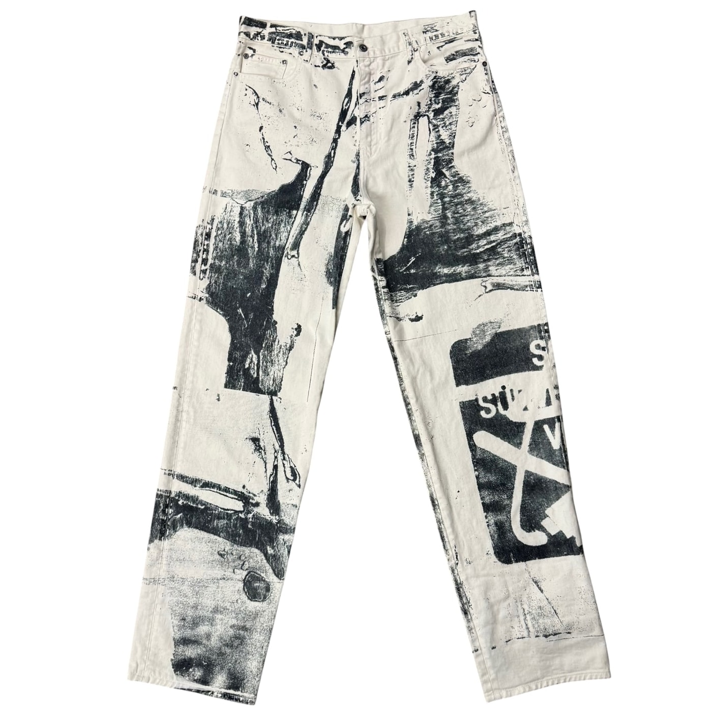 OFF-WHITE ペイント グラフィック ジーンズ