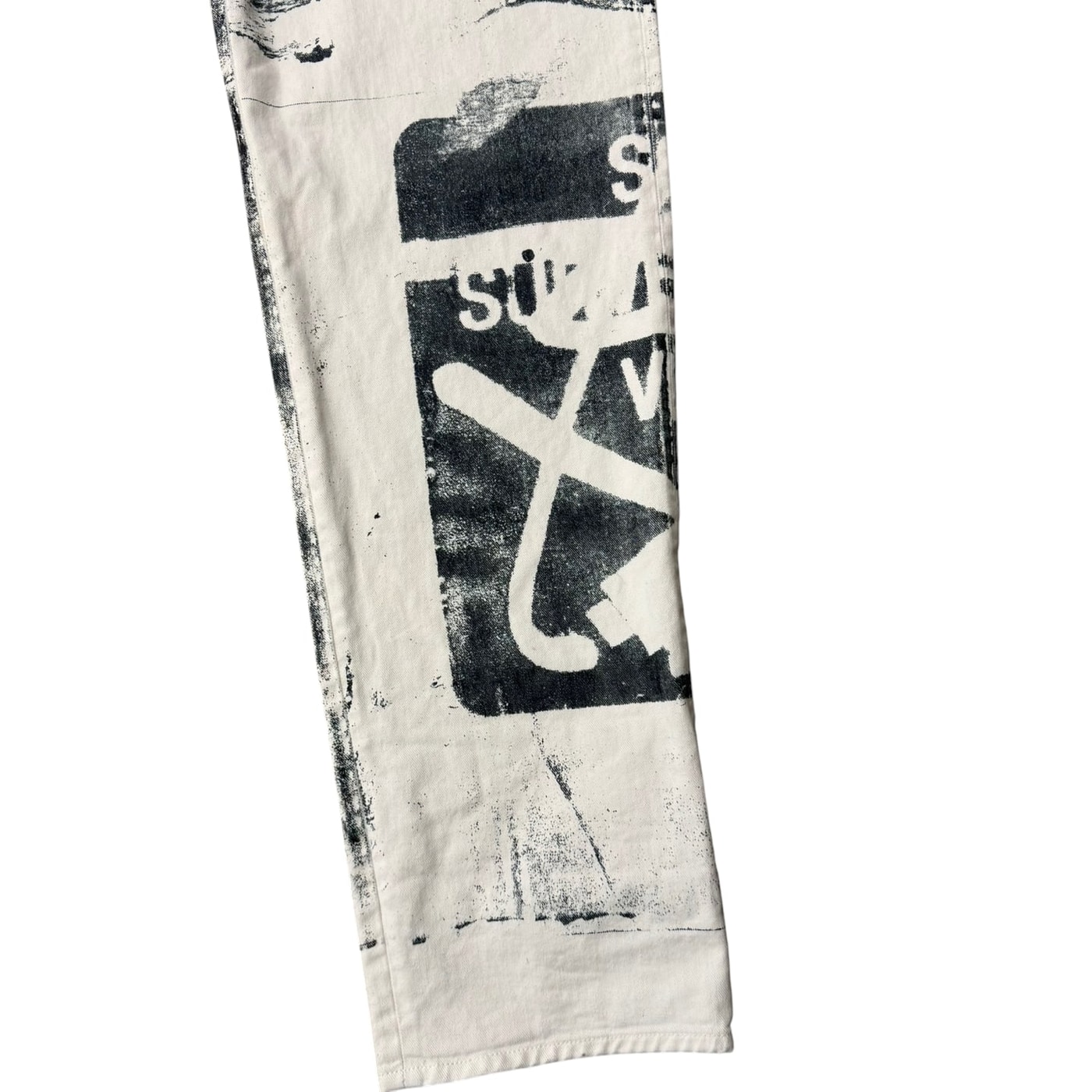 OFF-WHITE ペイント グラフィック ジーンズ