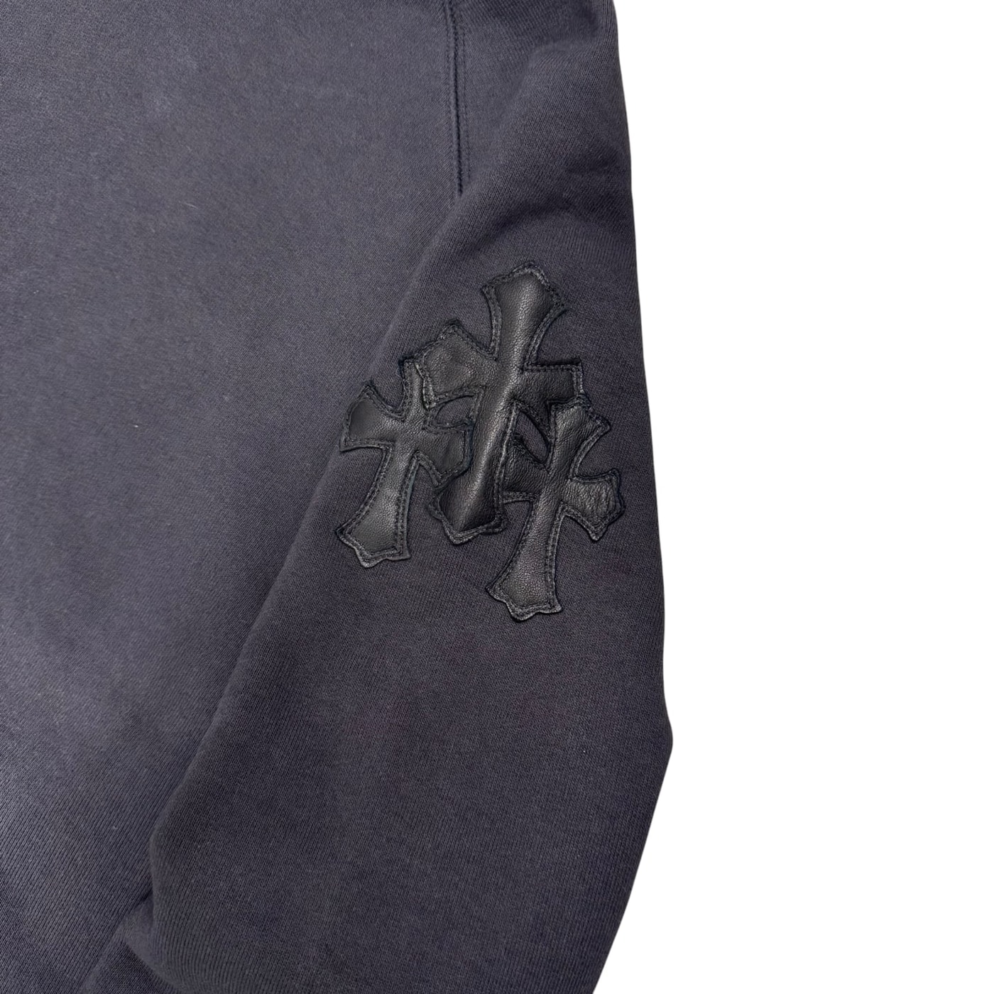 CHROME HEARTS Leather Cross Patch Hoodie