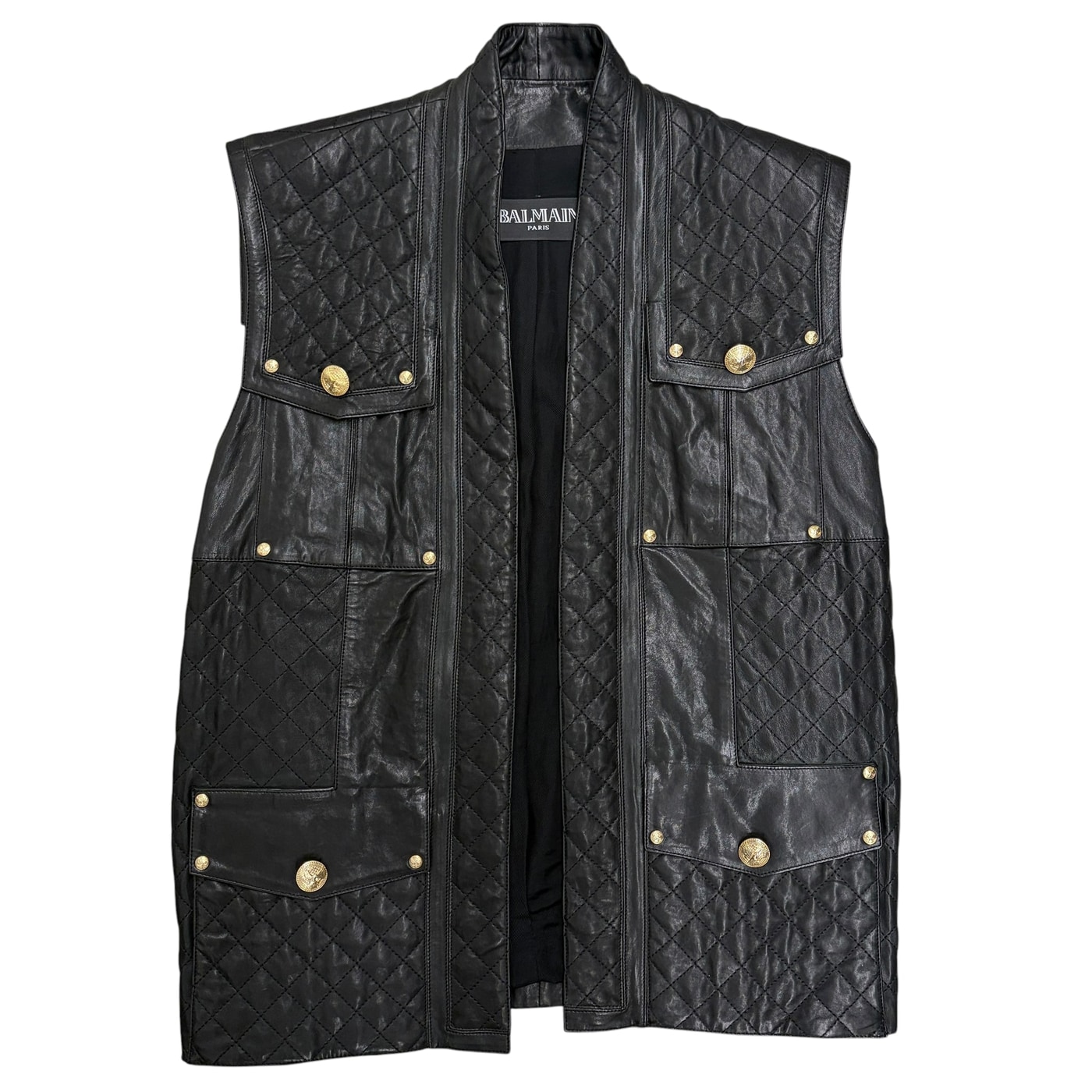 BALMAIN Quilted Leather Vest